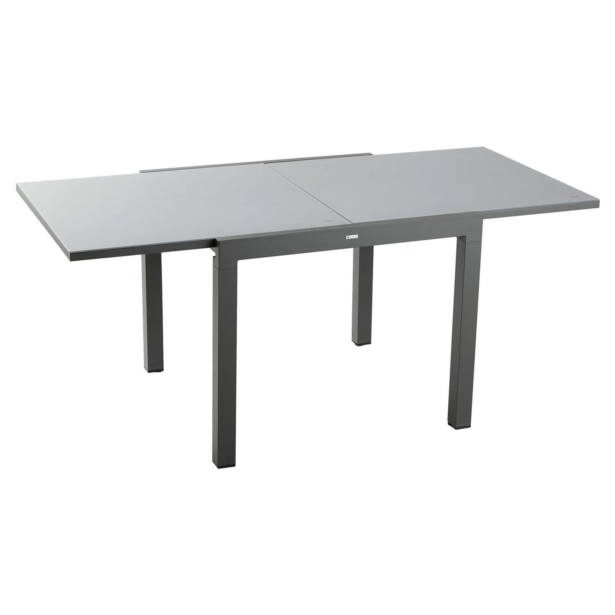 Voir la diapositive 4 : GARDENSTAR Table de jardin rectangulaire extensible - 4/6 places - Acier - Gris