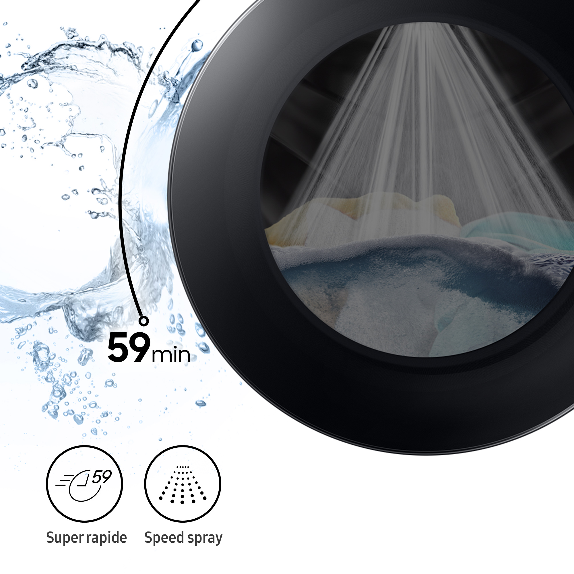 Voir la diapositive 12 : SAMSUNG Lave linge hublot à induction WW11BB744DGW, 11 kg, 1400 T/min, A