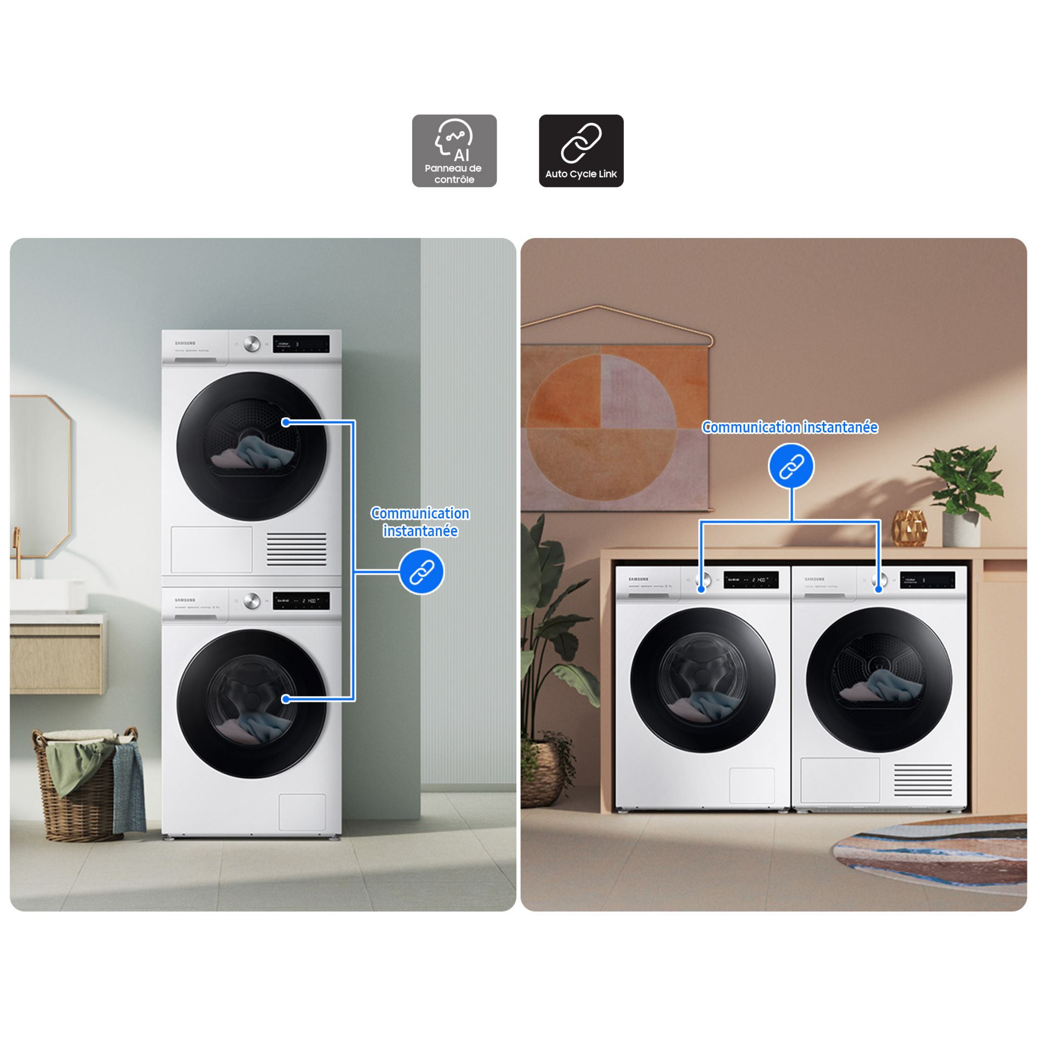 Voir la diapositive 13 : SAMSUNG Lave linge hublot à induction WW11BB744DGW, 11 kg, 1400 T/min, A