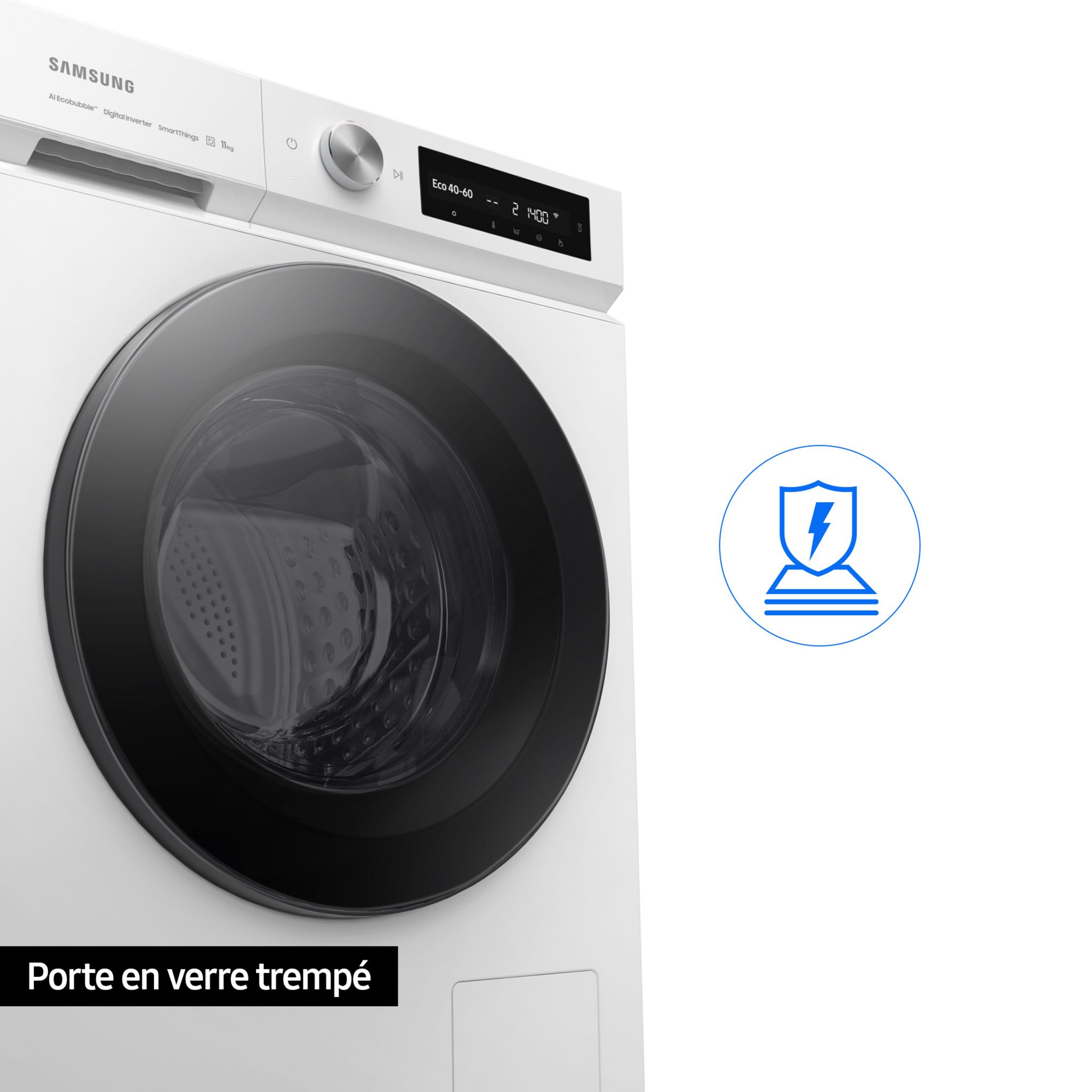 Voir la diapositive 10 : SAMSUNG Lave linge hublot à induction WW11BB744DGW, 11 kg, 1400 T/min, A