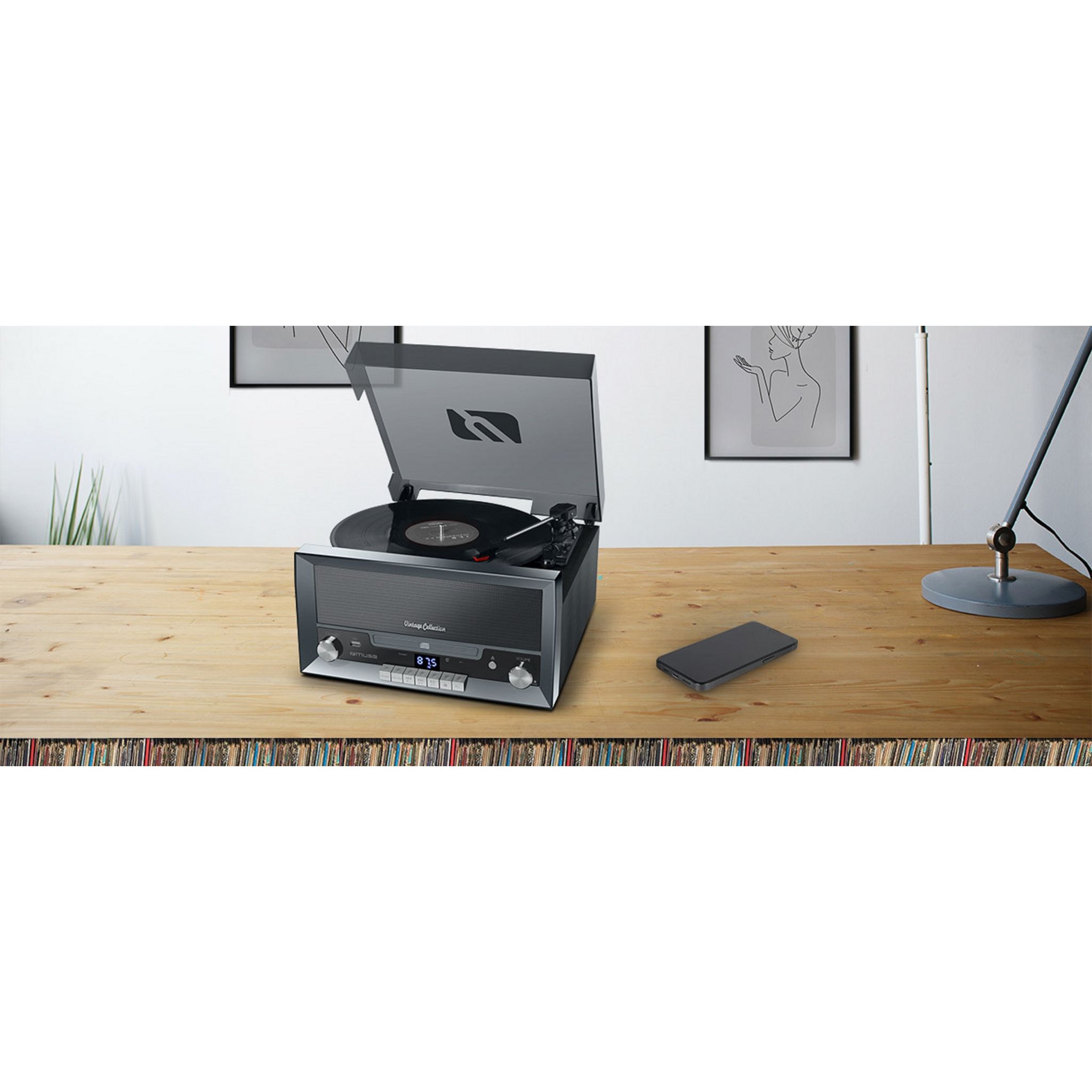 Voir la diapositive 2 : MUSE Micro système CD avec Platine vinyle MT-110DS