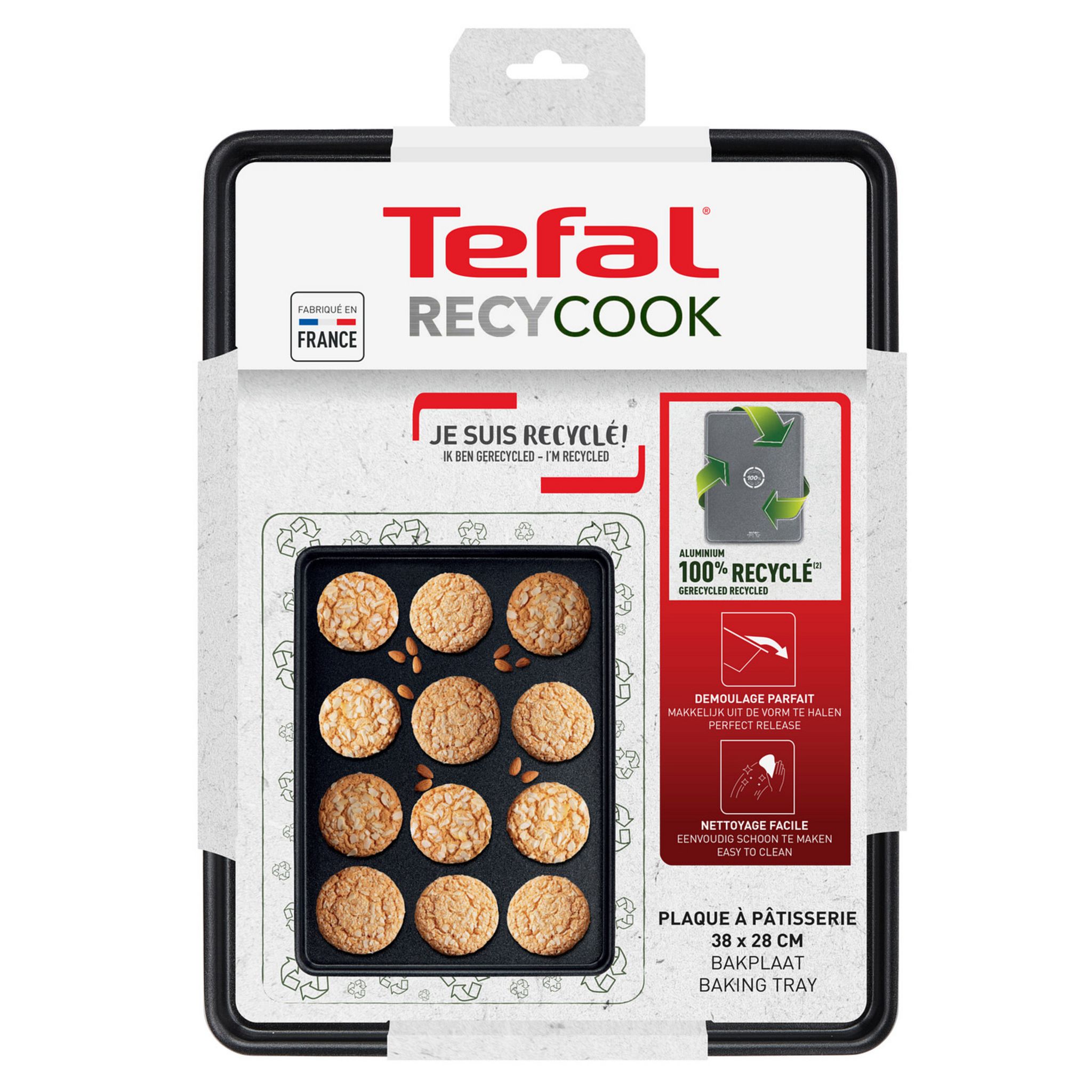 Voir la diapositive 8 : TEFAL Plaque pâtisserie 38x38cm RECYCOOK