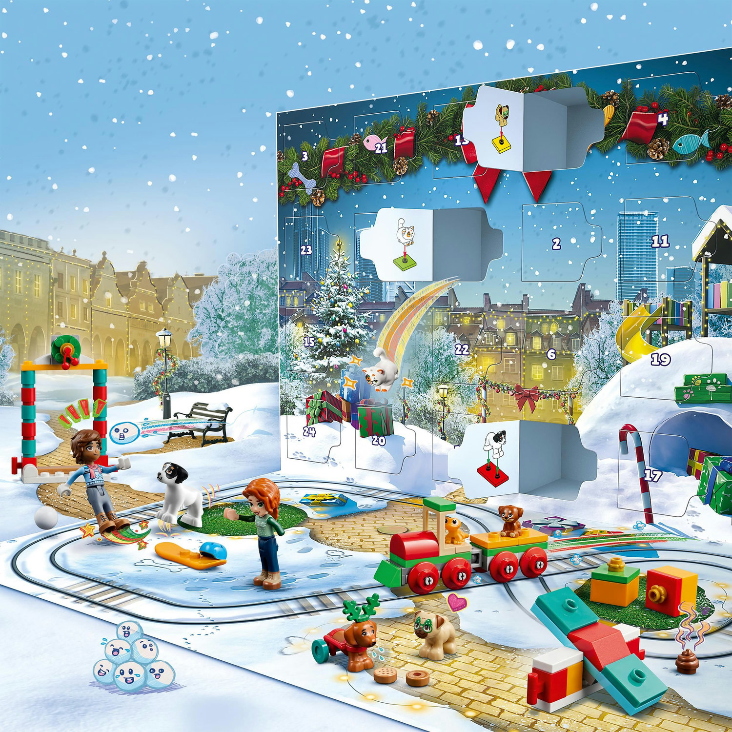 Voir la diapositive 6 : LEGO Friends 41758 - Le Calendrier de l Avent, avec 24 Cadeaux dont 8 Figurines d'Animaux, 2 Mini-Poupées