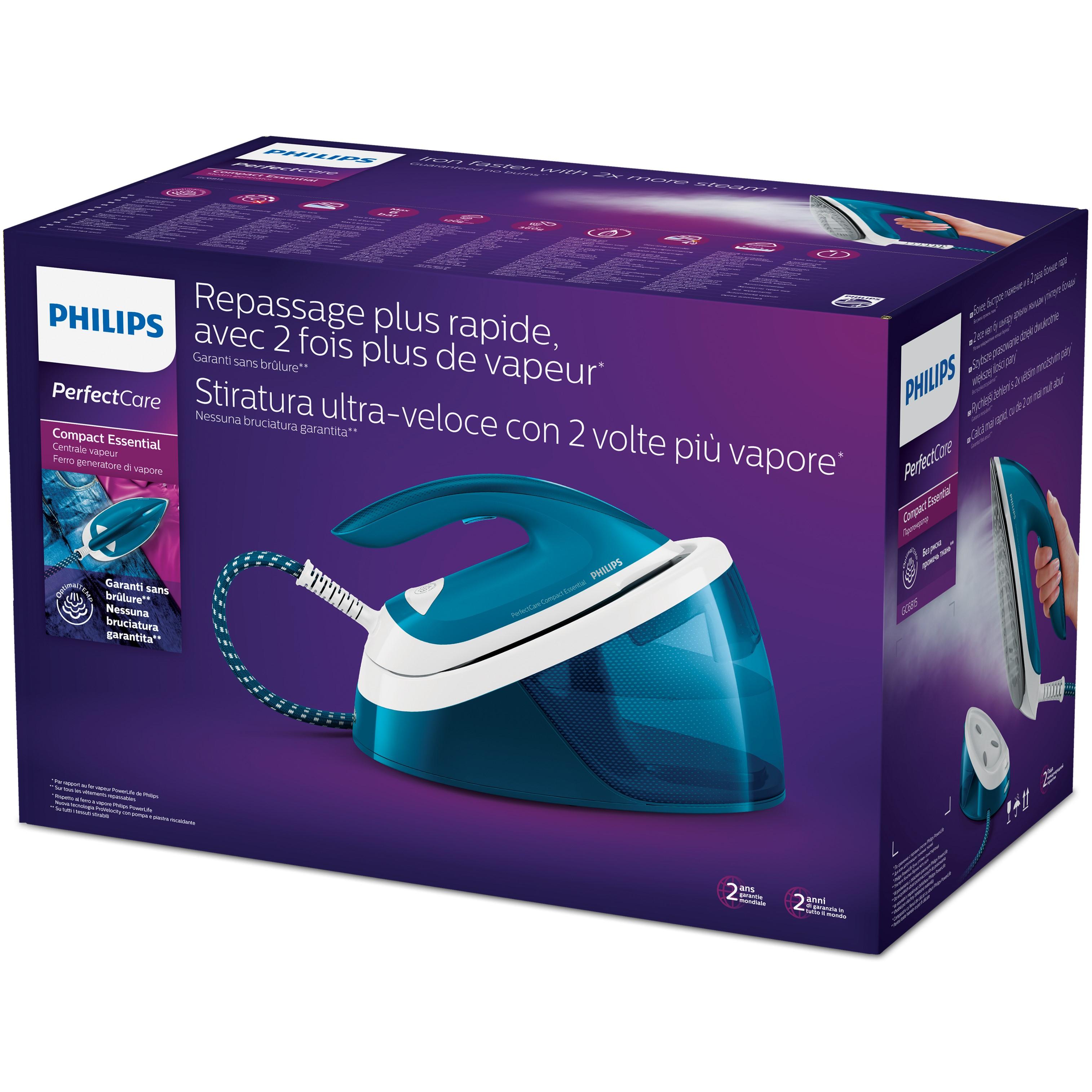 Voir la diapositive 6 : PHILIPS Centrale vapeur GC6815/20 - Bleu