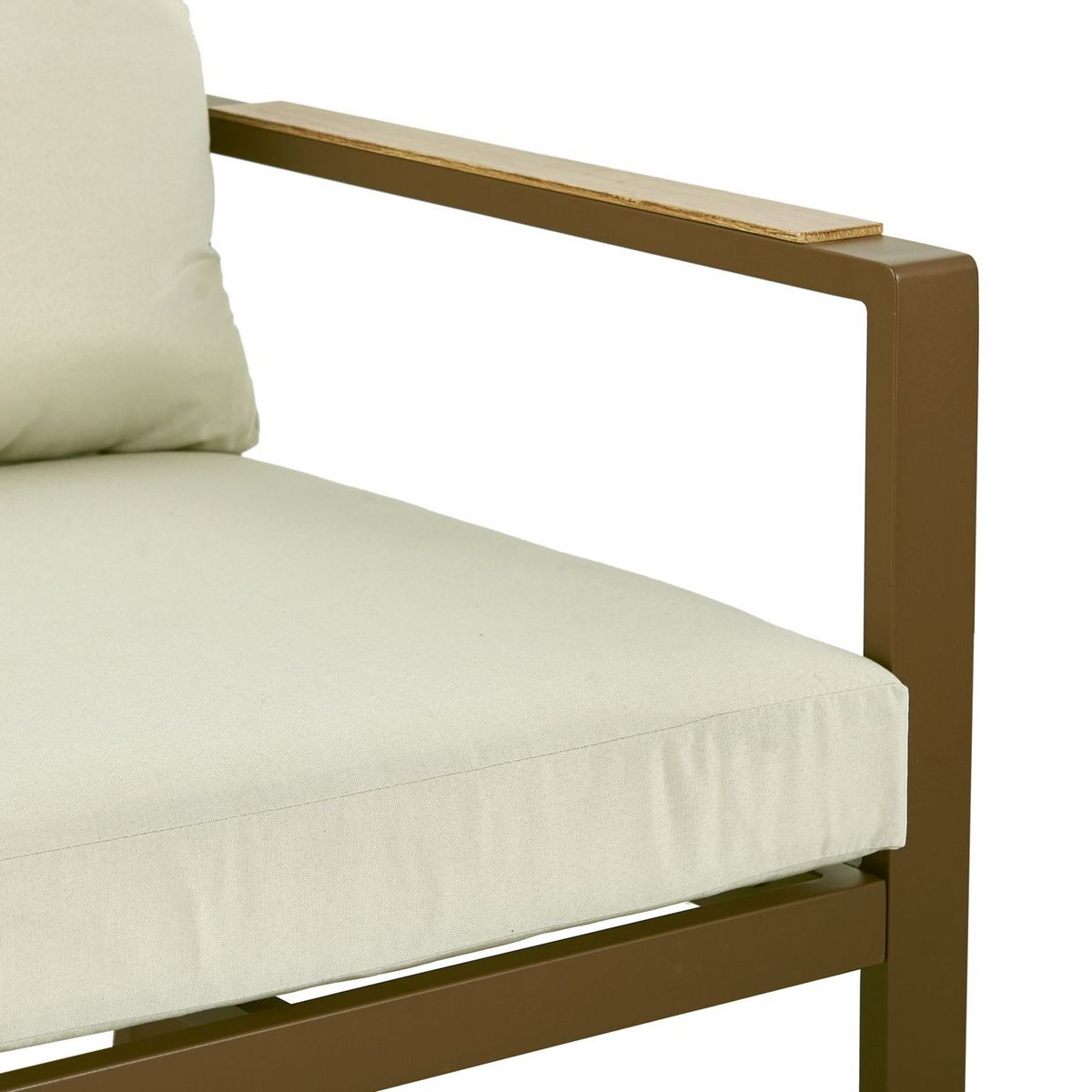 GARDENSTAR Salon de jardin - 5 places - Aluminium - Aspect bois