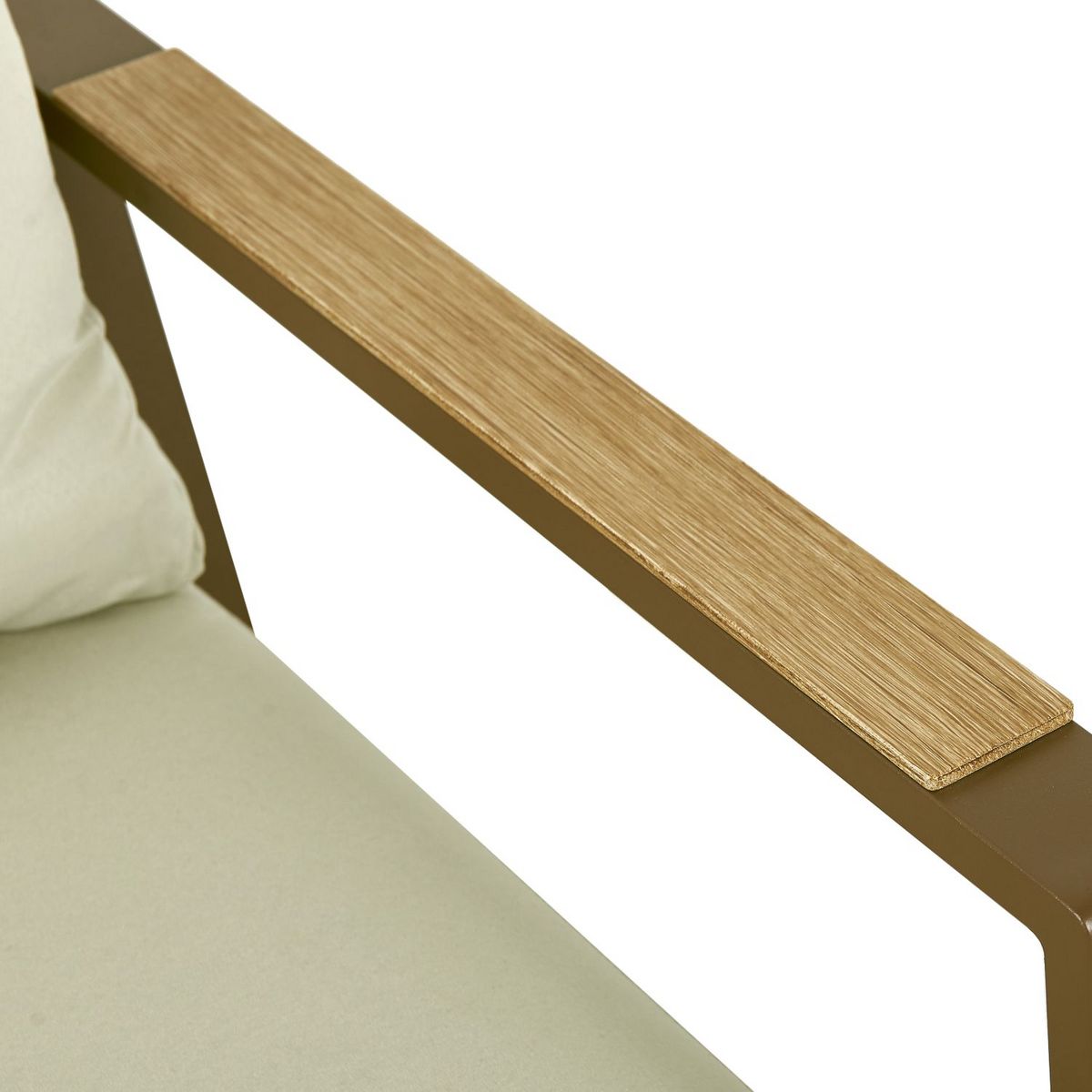 GARDENSTAR Salon de jardin - 5 places - Aluminium - Aspect bois