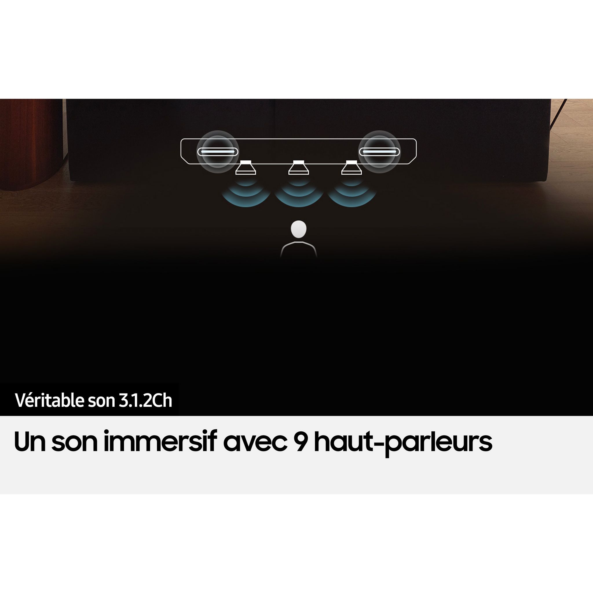 Voir la diapositive 14 : SAMSUNG HW-Q600C Barre de son Dolby Atmos 3.1.2 avec caisson de basses sans fil