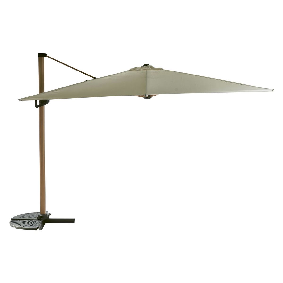 GARDENSTAR Parasol carré suspendu - Aluminium - 3x4xH2.67m - Marron