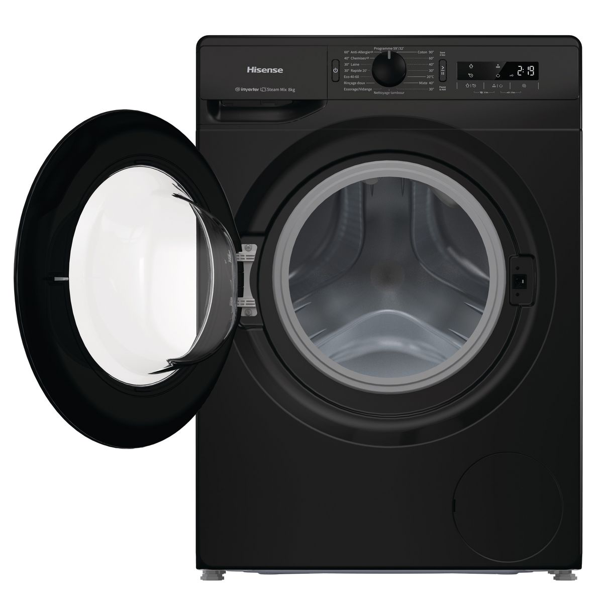 HISENSE Lave linge hublot à induction WFGP80143VMB, 8 kg, 1400 T/min, B