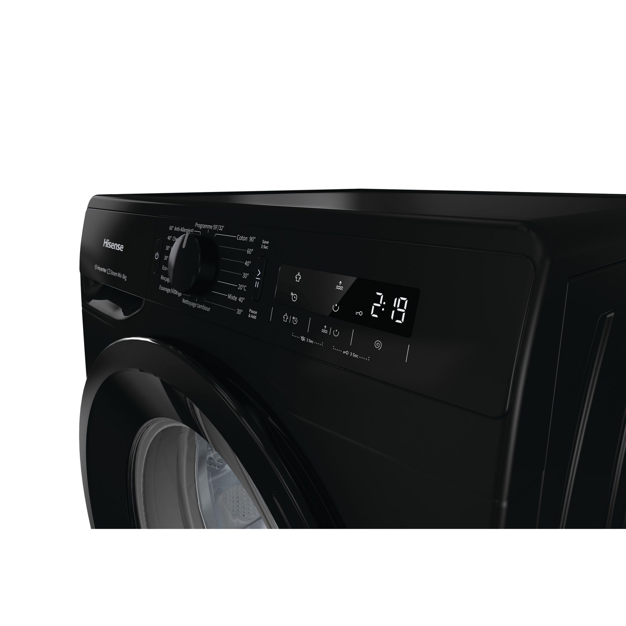 Voir la diapositive 5 : HISENSE Lave linge hublot à induction WFGP80143VMB, 8 kg, 1400 T/min, B