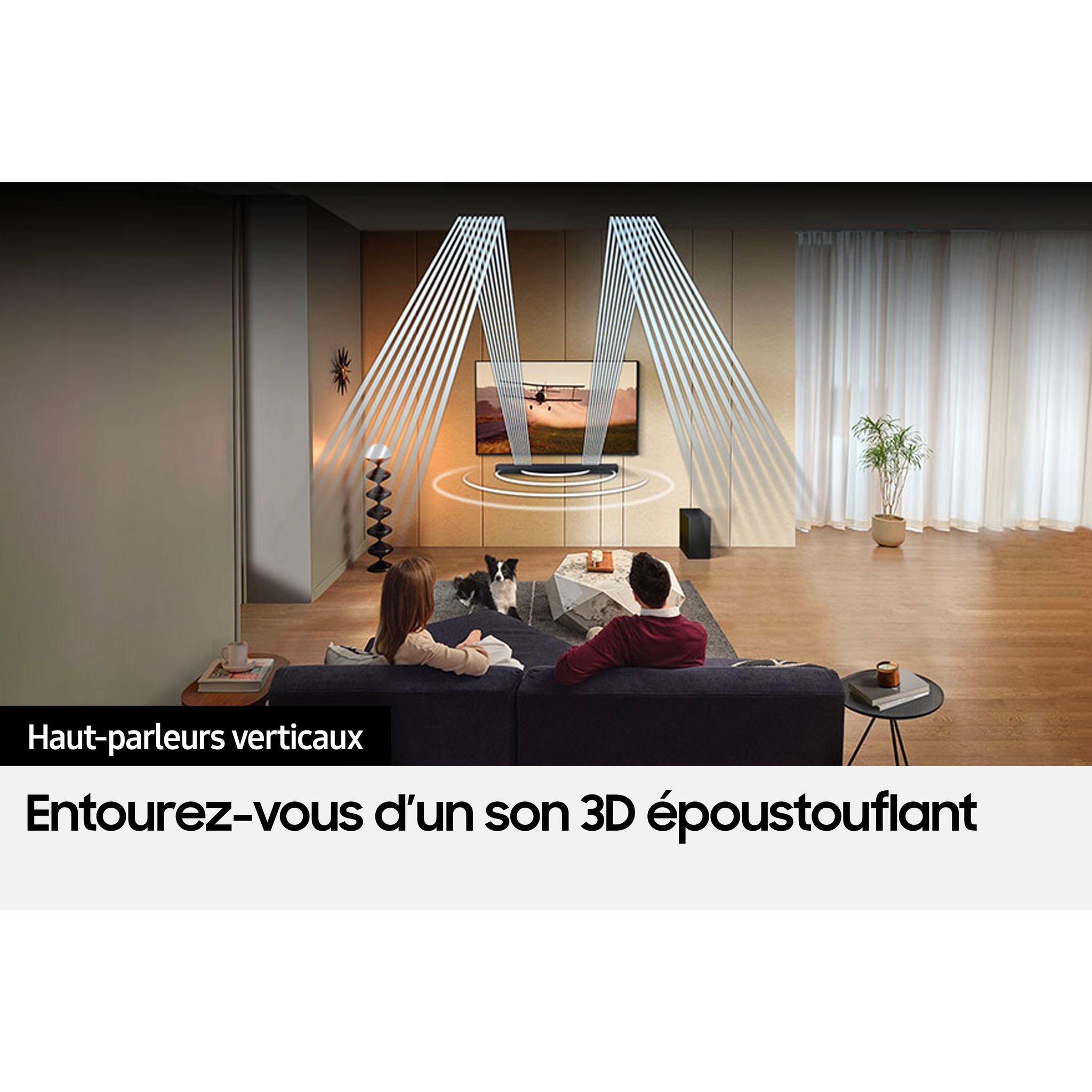 Voir la diapositive 13 : SAMSUNG Barre de son HW-Q700C  Dolby Atmos 3.1.2 avec caisson de basses sans fil
