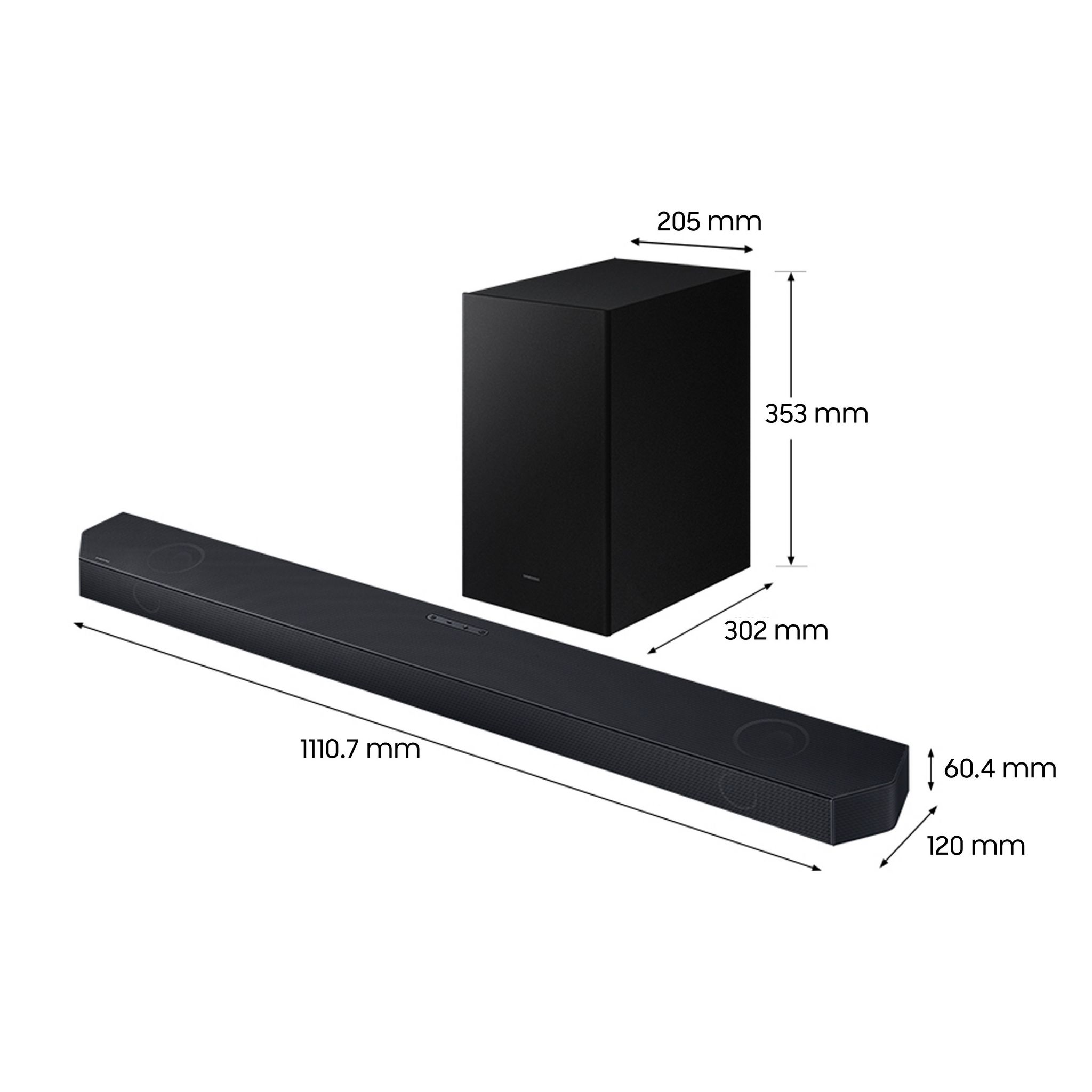 Voir la diapositive 4 : SAMSUNG Barre de son HW-Q700C  Dolby Atmos 3.1.2 avec caisson de basses sans fil