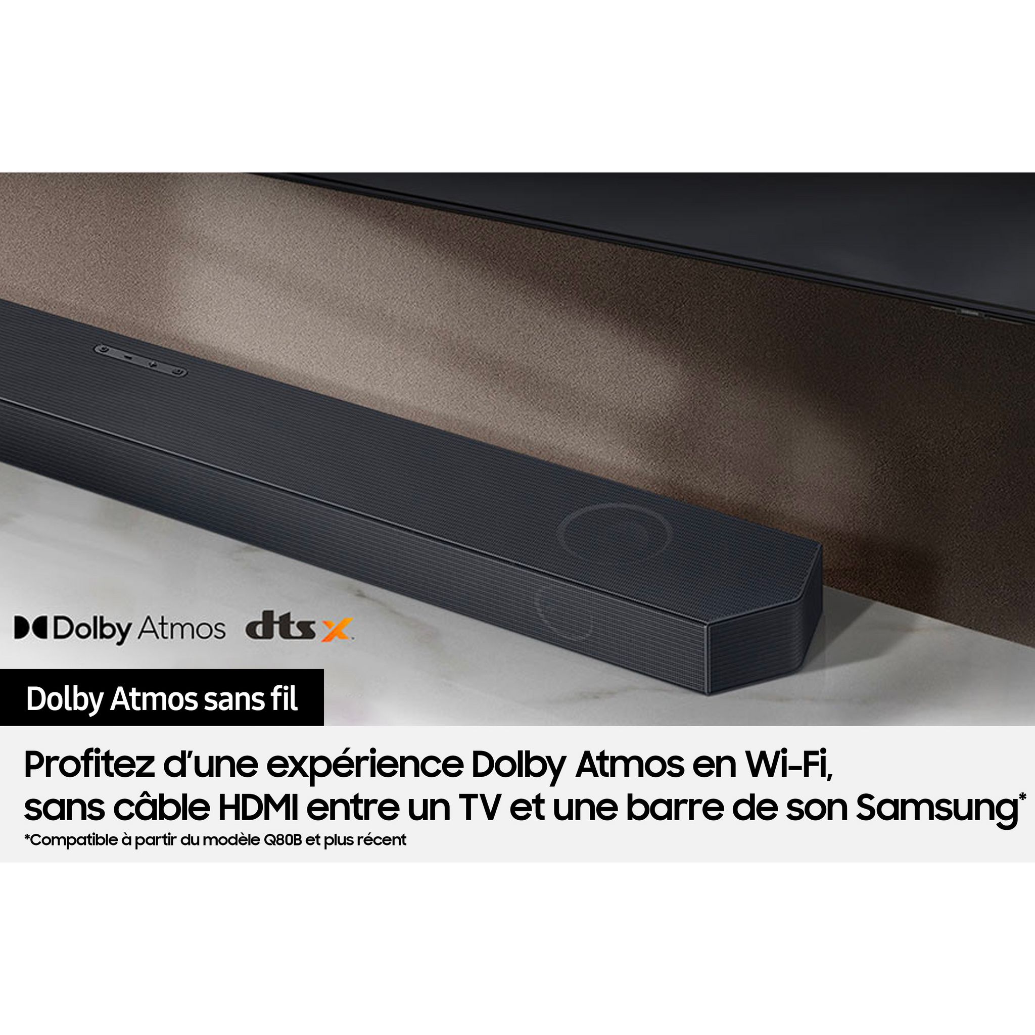 Voir la diapositive 11 : SAMSUNG Barre de son HW-Q700C  Dolby Atmos 3.1.2 avec caisson de basses sans fil