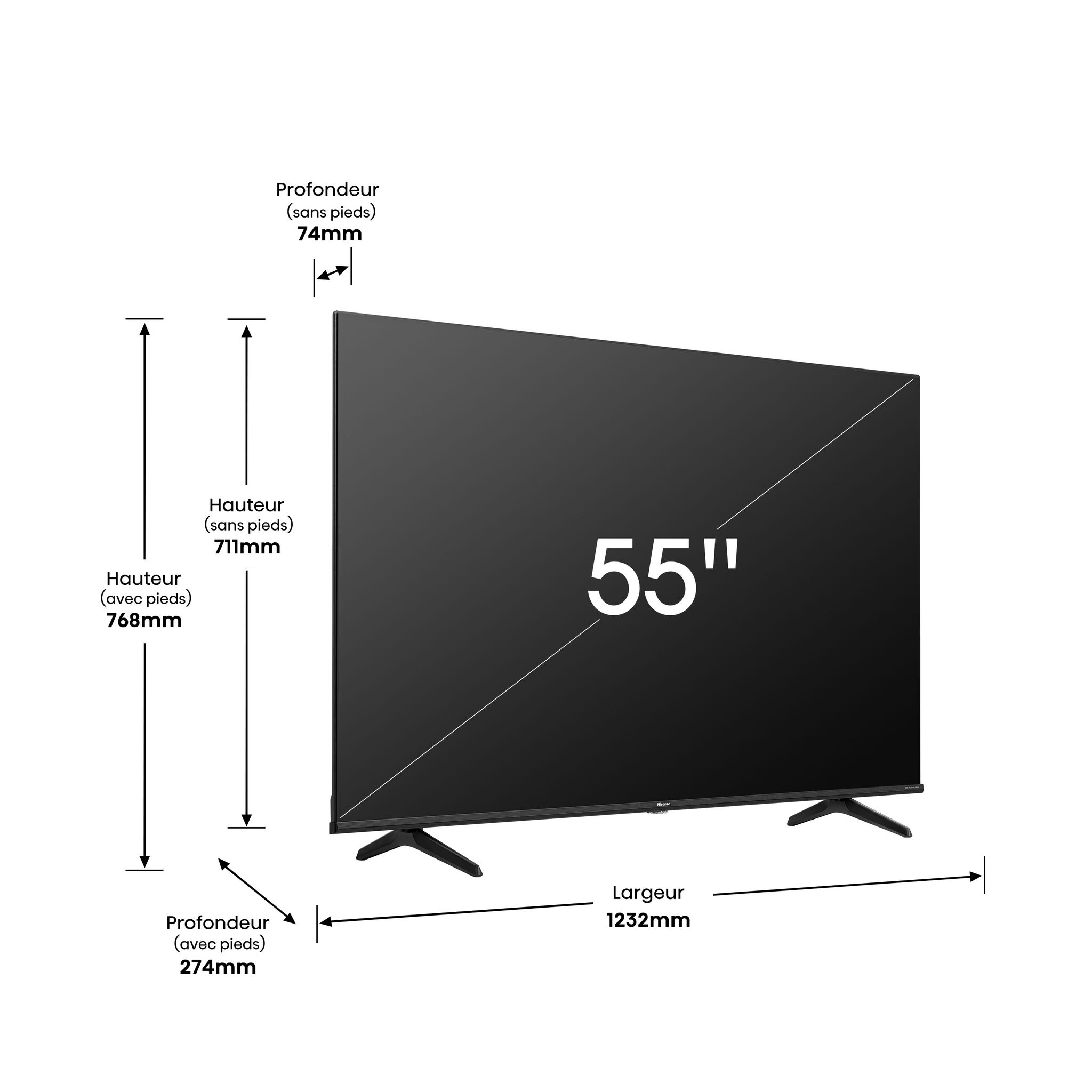 Voir la diapositive 11 : HISENSE 55E78KQ 2023 TV QLED Direct LED 139 cm Smart TV