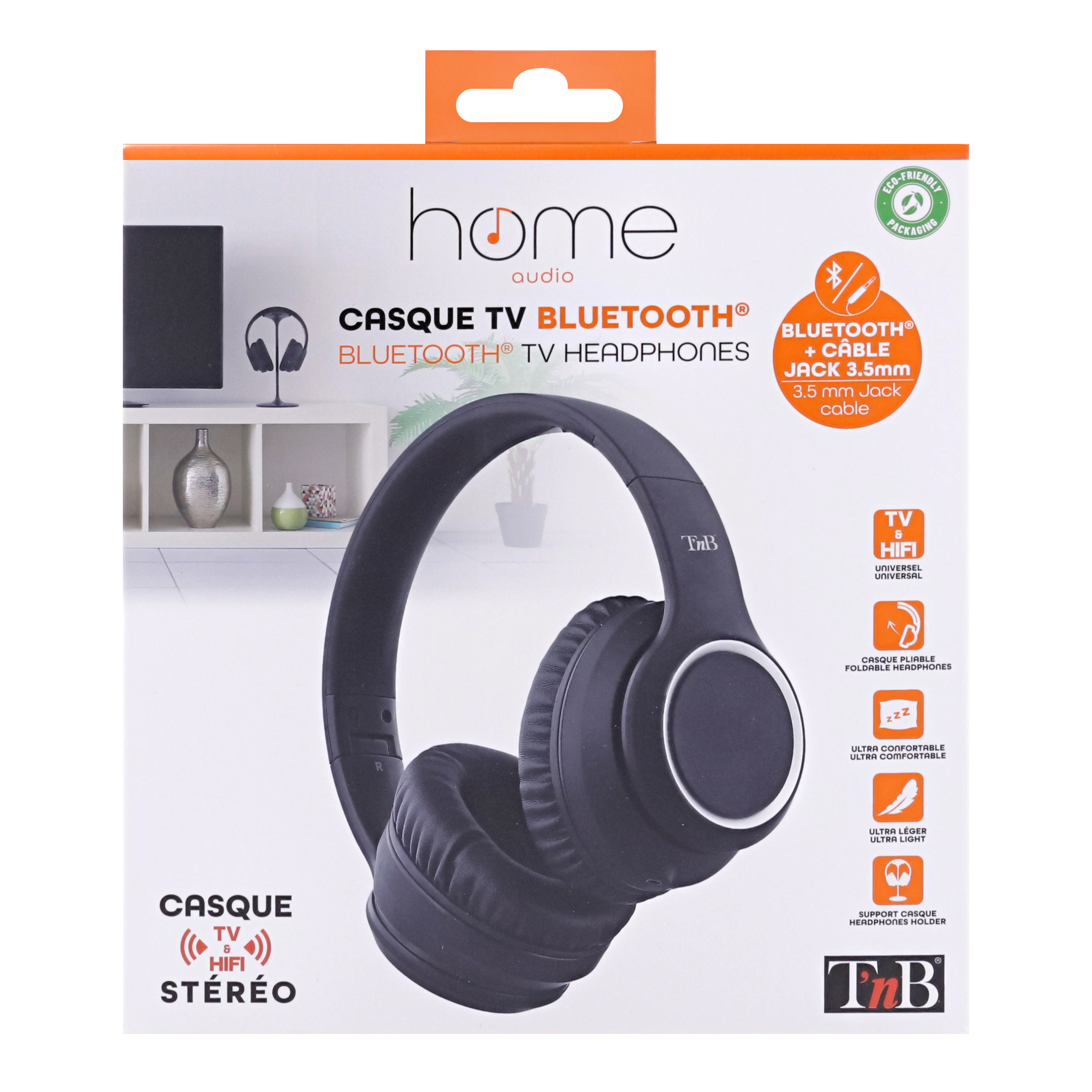 Voir la diapositive 4 : TNB Casque Home TV Bluetooth - Noir