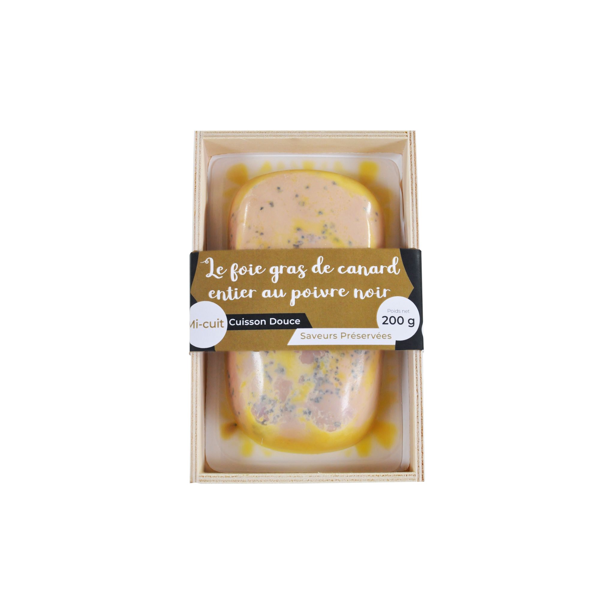 Foie gras de canard entier au poivre noir mi-cuit 200g