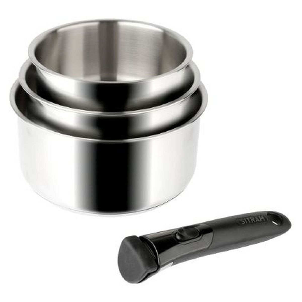 ACTUEL Casseroles induction X3 14,16 et 20 cm amovible - Gris