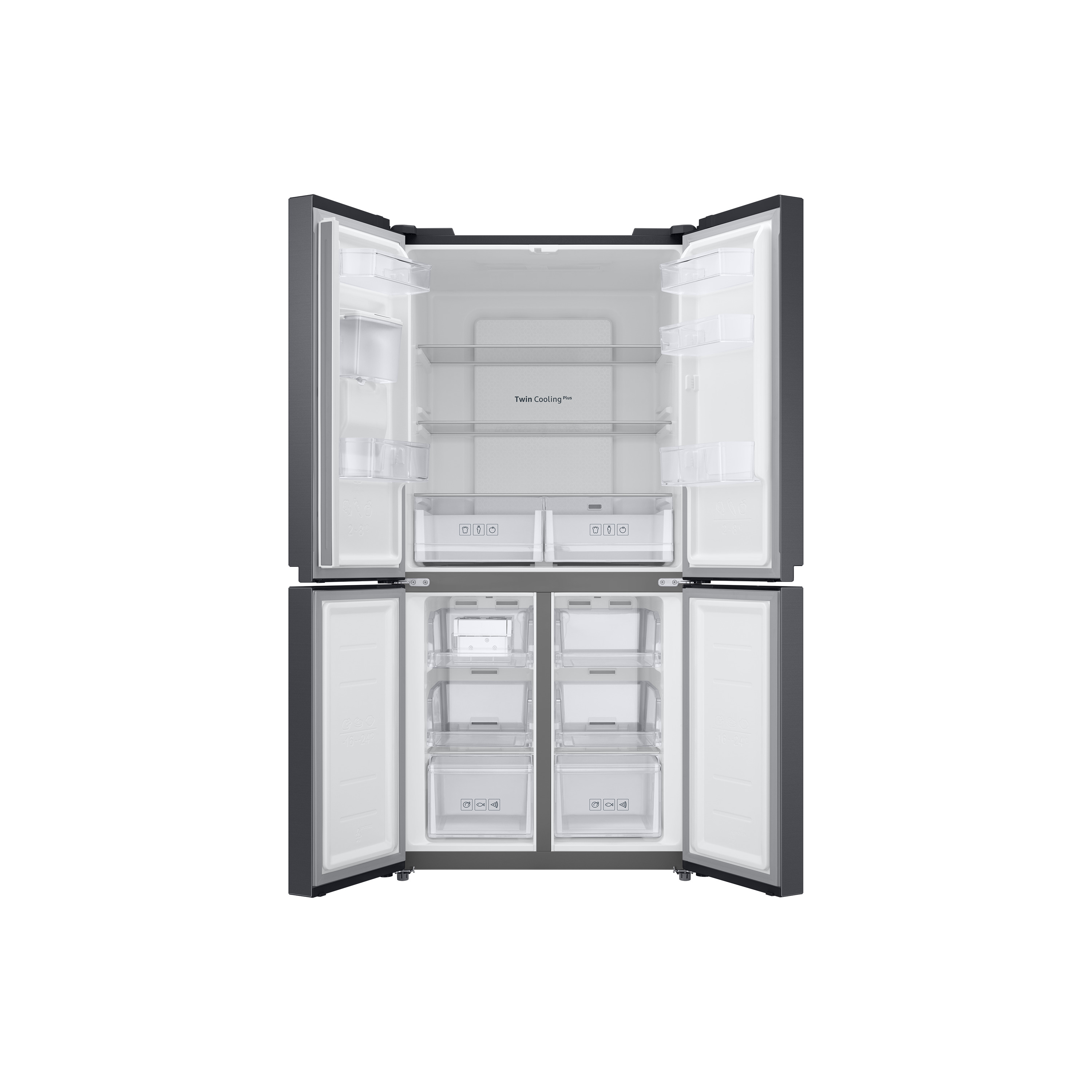 Voir la diapositive 3 : SAMSUNG Réfrigérateur américain RF48A401EB4, 488 L, Froid ventilé No Frost, E