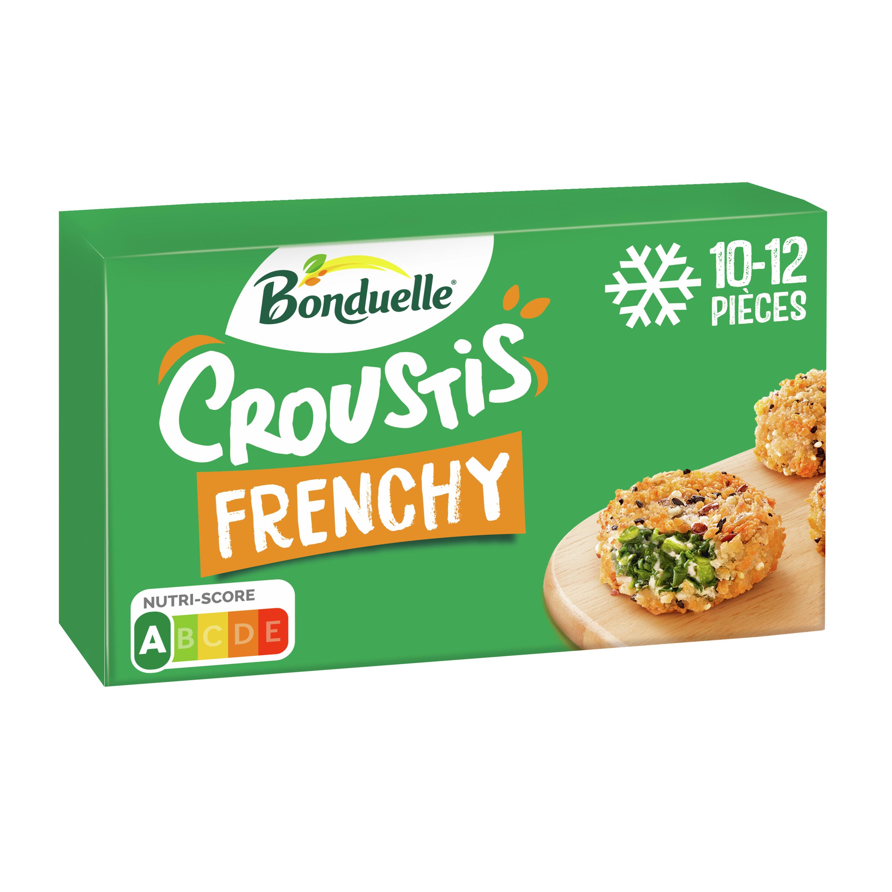 Voir la diapositive 2 : BONDUELLE Mini croustis frenchy epinard courgette chèvre 12 pièces 240g