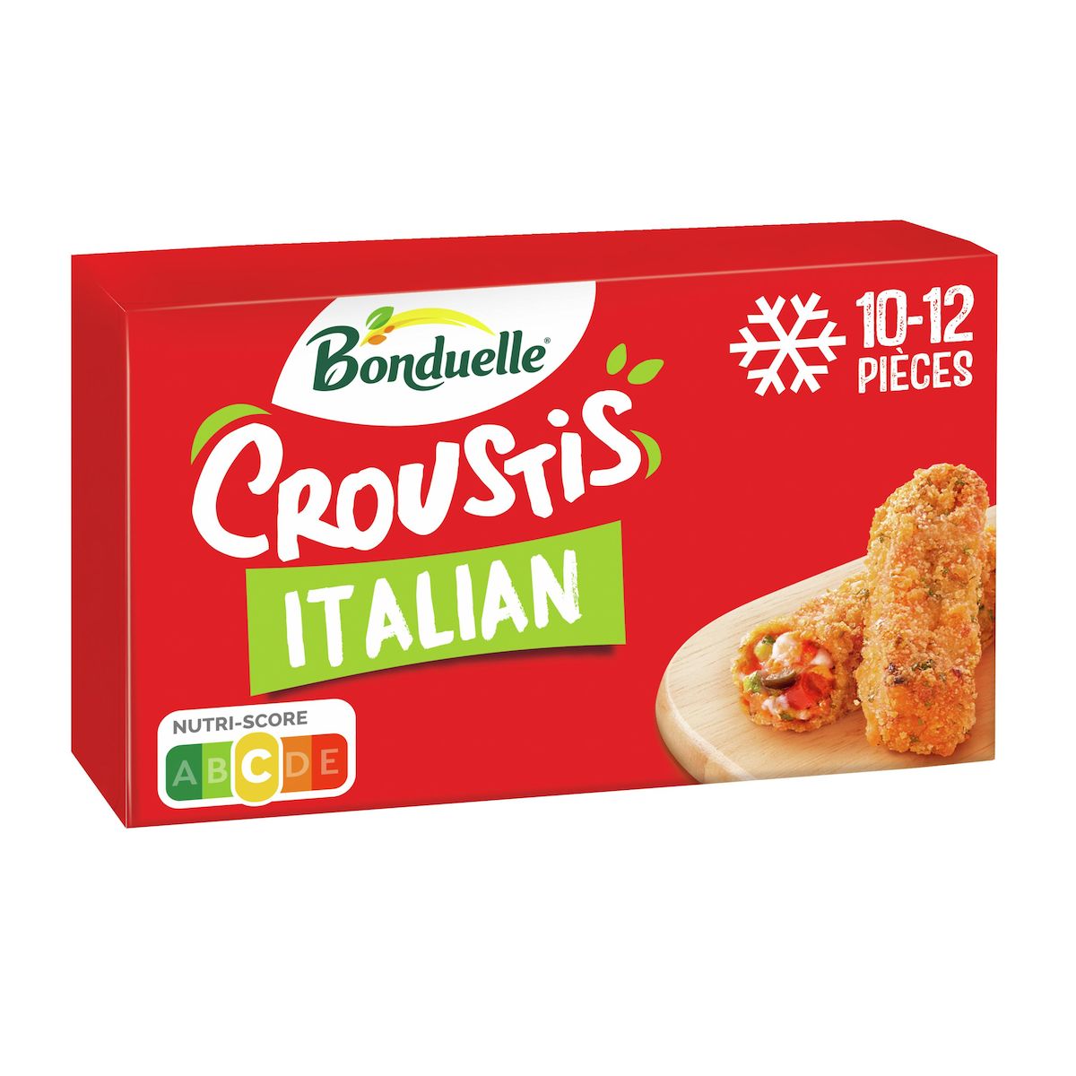 BONDUELLE Mini croustis italian aubergine poivron mozzarella 12 pièces 240g