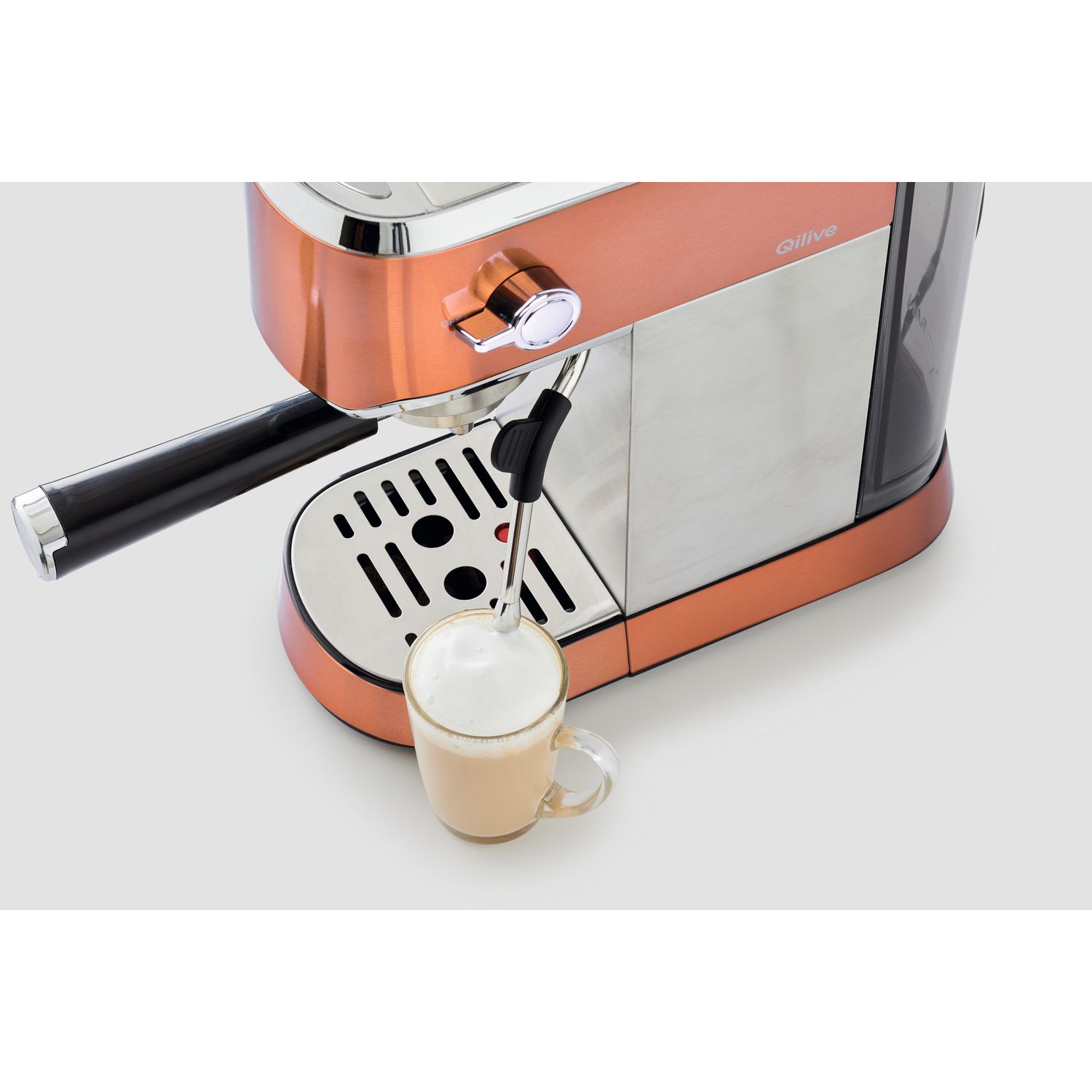 Voir la diapositive 3 : QILIVE Machine à café espresso manuelle compacte Q.5724 - Cuivre