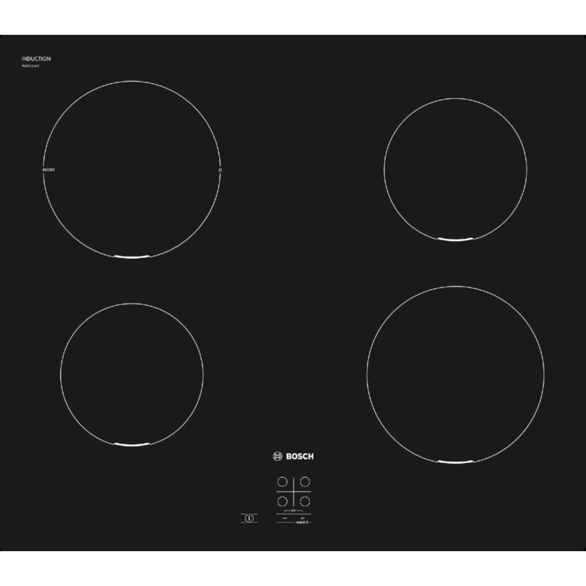 BOSCH Table de cuisson à induction PUG611AA5E, 60 cm, 4 foyers