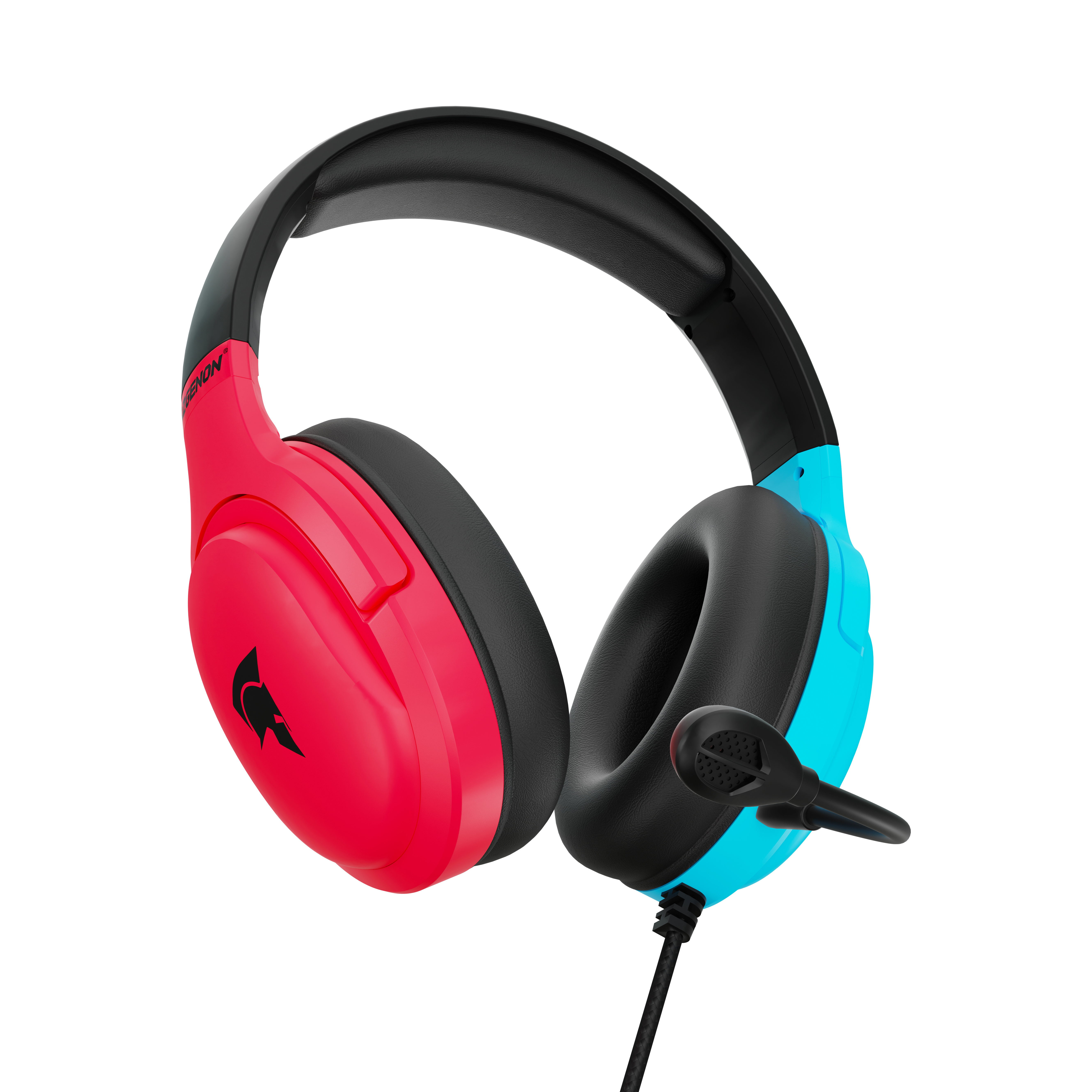 Voir la diapositive 3 : AZGENON Casque Gaming AG-H200S - Noir/ Turquoise/ Rouge