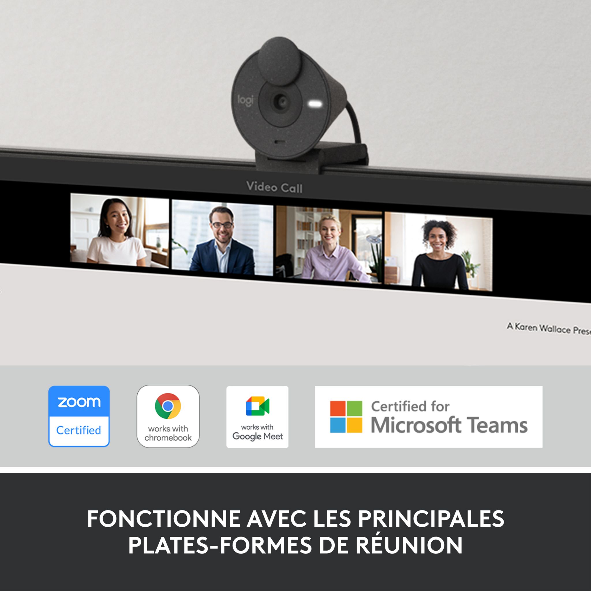 Voir la diapositive 2 : LOGITECH Webcam Brio 300 - Noir