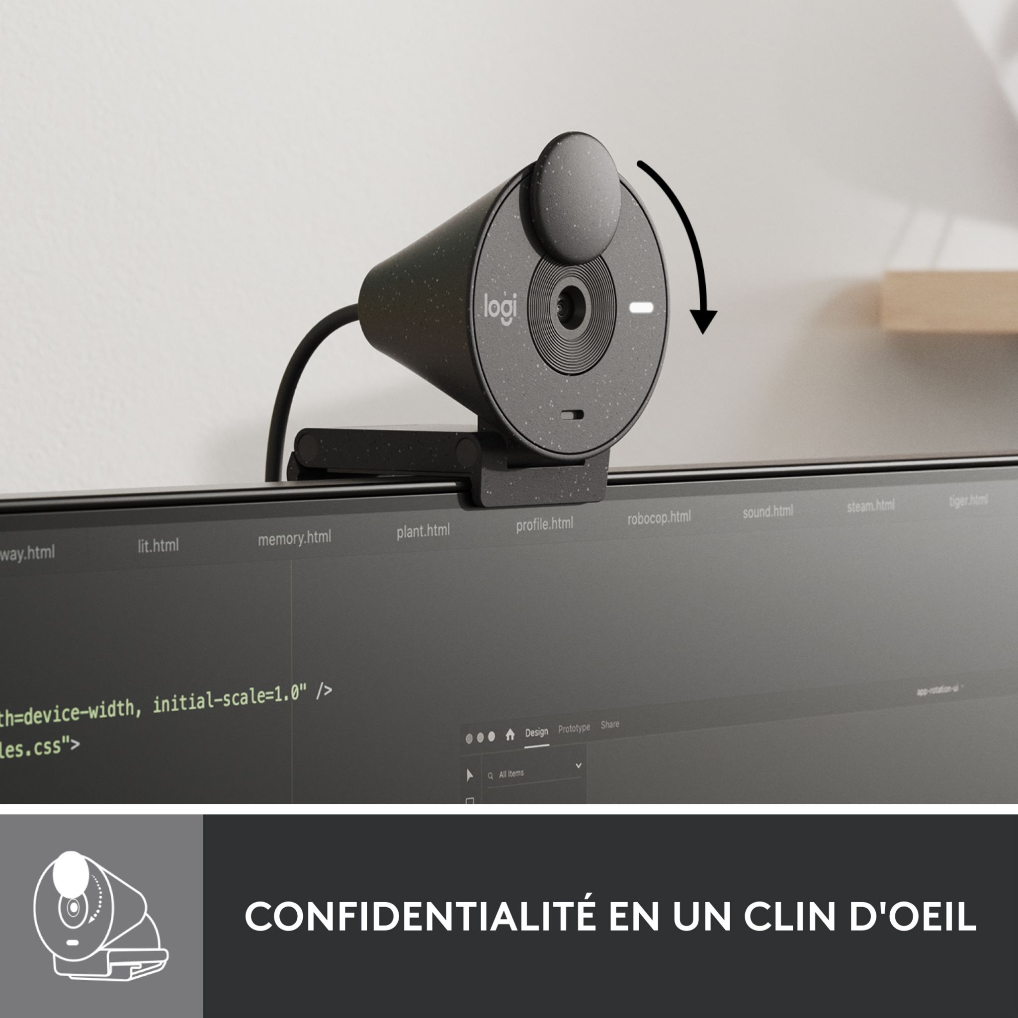 Voir la diapositive 4 : LOGITECH Webcam Brio 300 - Noir