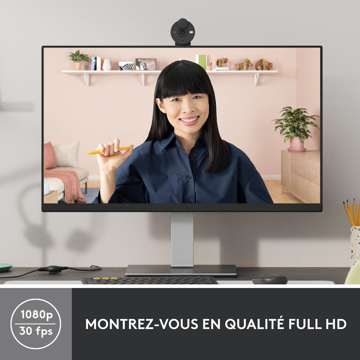 LOGITECH Webcam Brio 300 - Noir