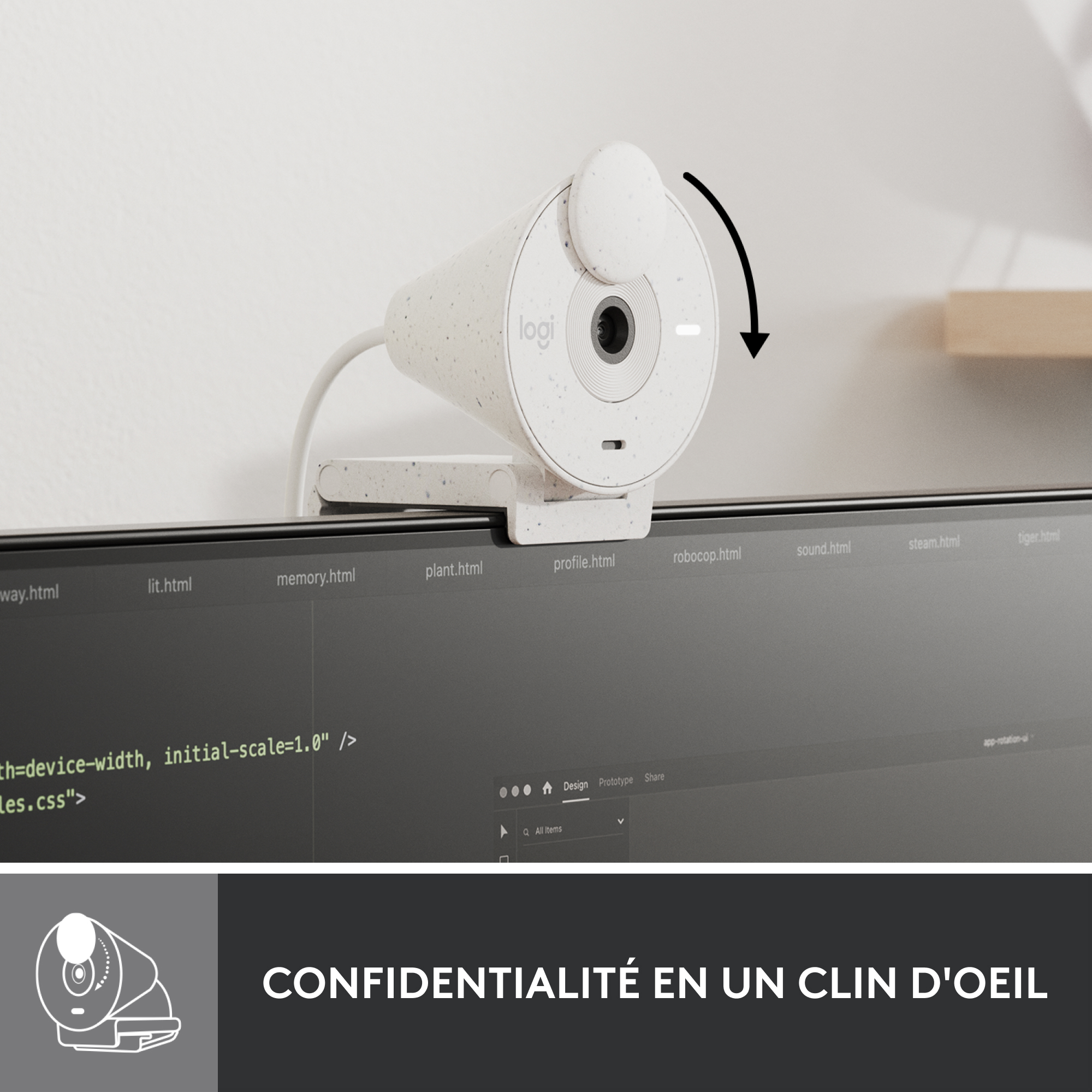 Voir la diapositive 4 : LOGITECH Webcam Brio 300 - Blanc