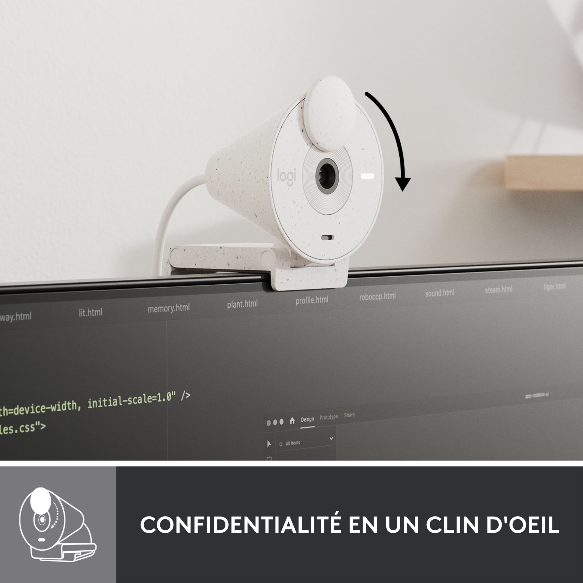 Voir la diapositive 4 : LOGITECH Webcam Brio 300 - Blanc