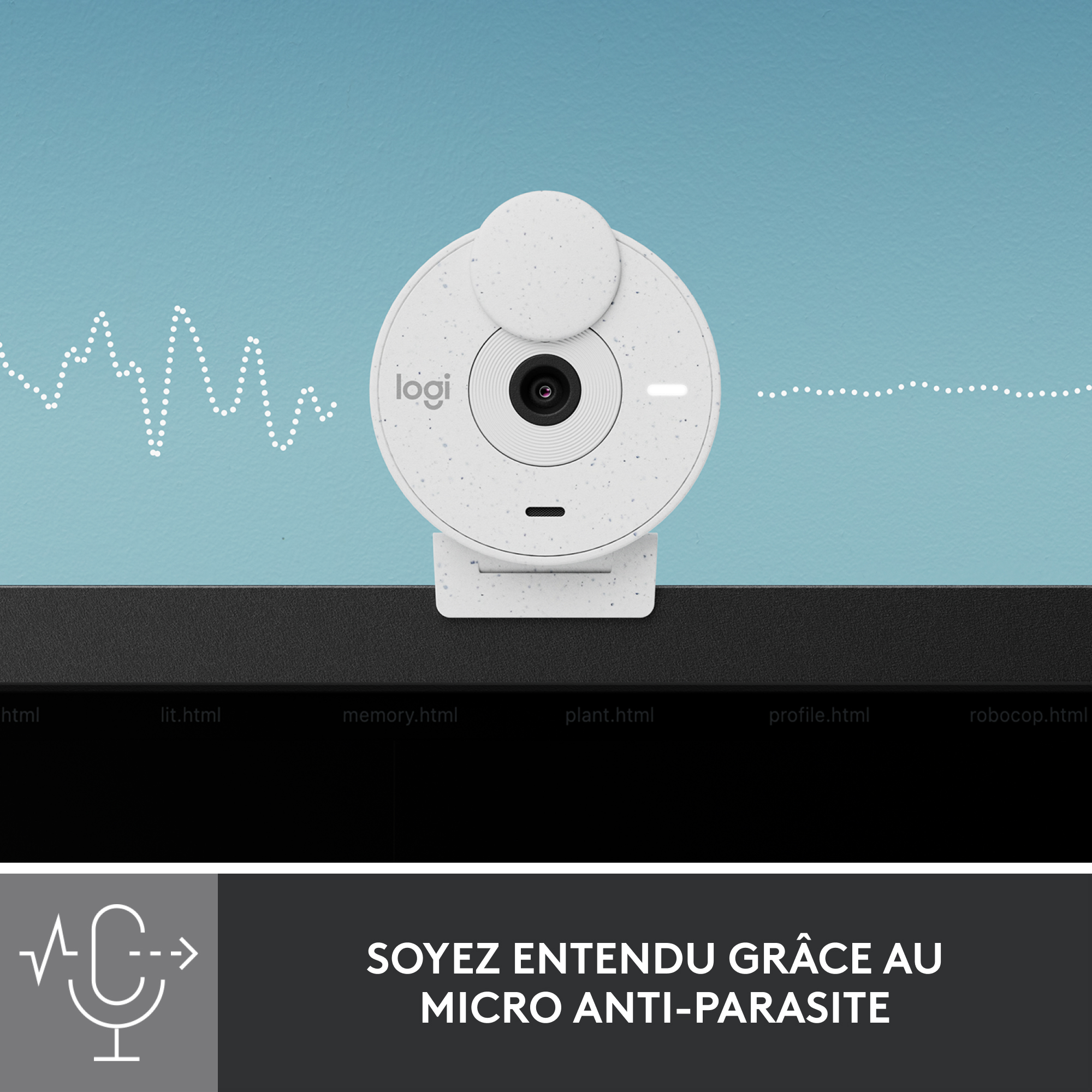 Voir la diapositive 5 : LOGITECH Webcam Brio 300 - Blanc