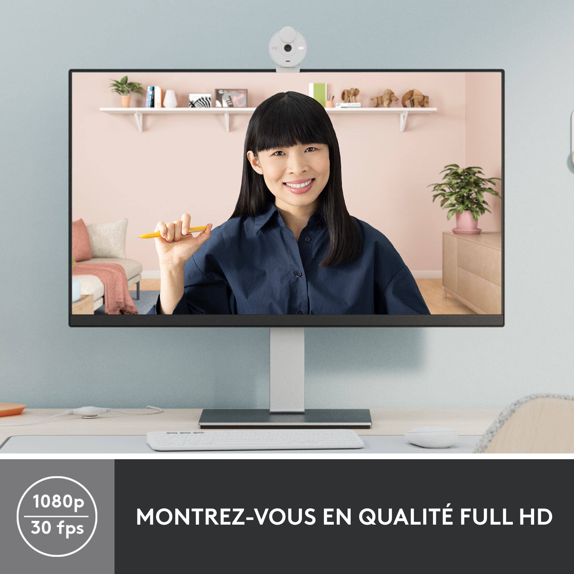 Voir la diapositive 7 : LOGITECH Webcam Brio 300 - Blanc