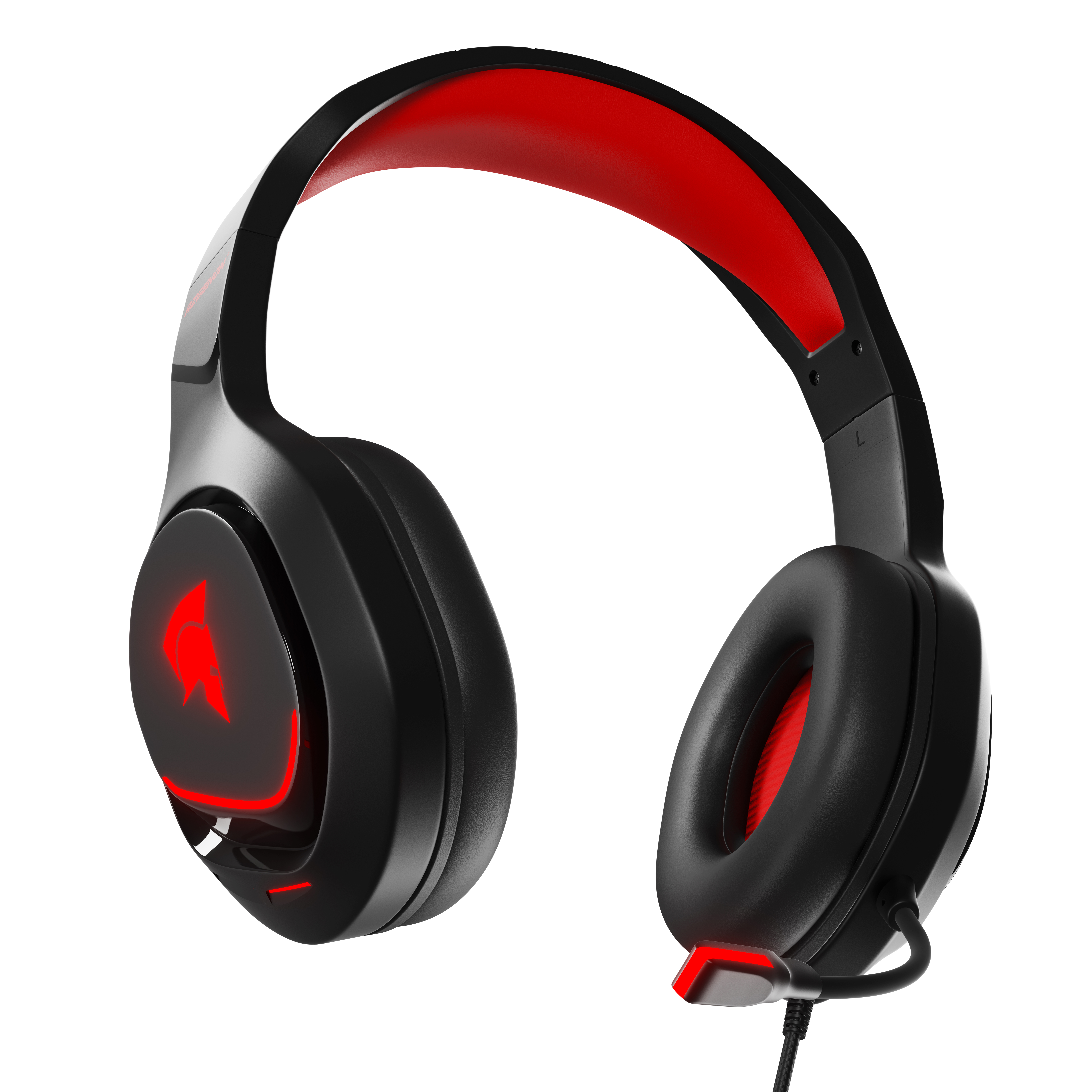 Voir la diapositive 3 : AZGENON Casque Gaming AG-H300S - Rouge et noir