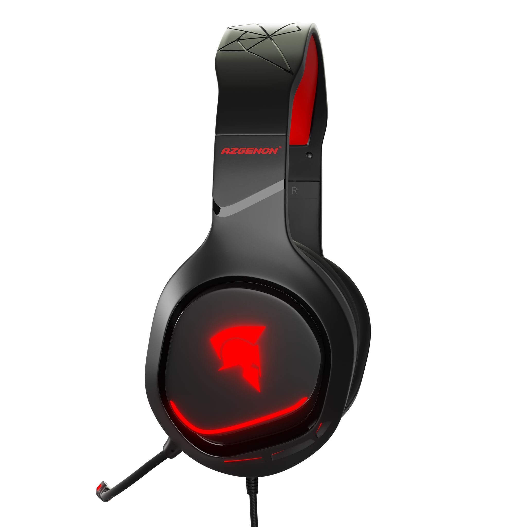 Voir la diapositive 5 : AZGENON Casque Gaming AG-H300S - Rouge et noir