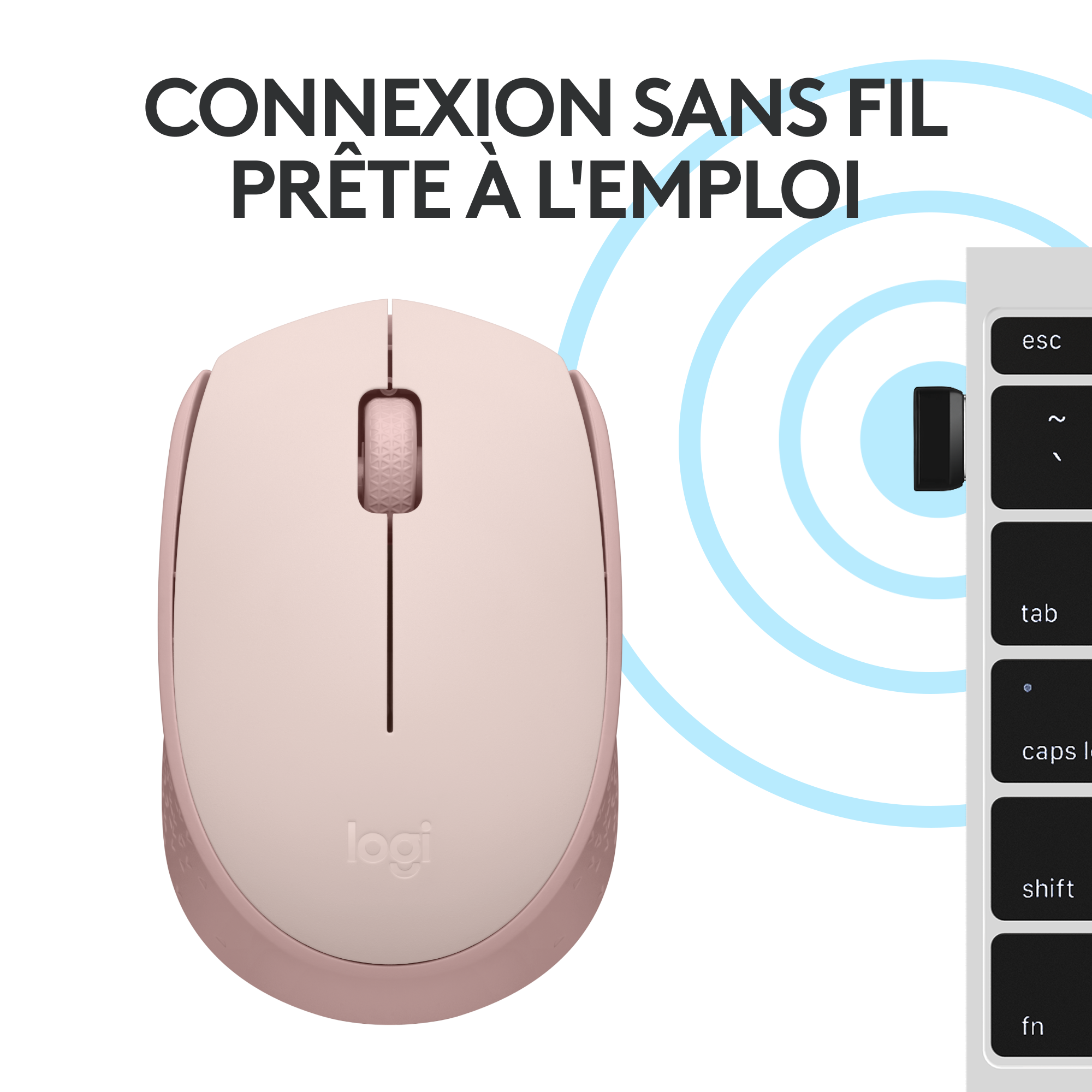 Voir la diapositive 3 : LOGITECH Souris M171 - Rose