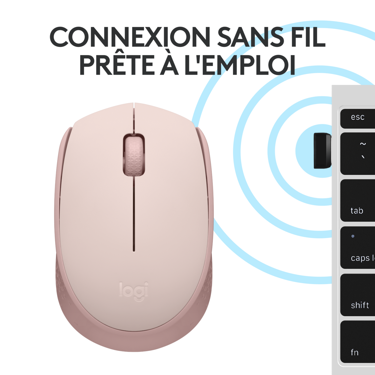 LOGITECH Souris M171 - Rose