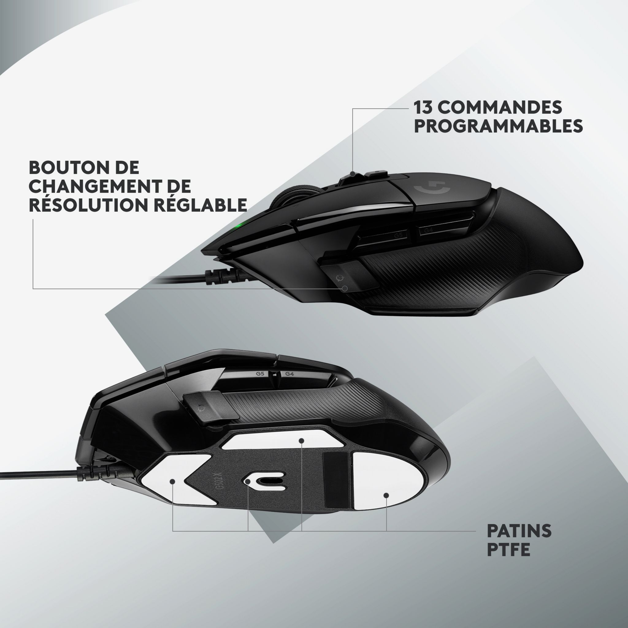 Voir la diapositive 4 : LOGITECH Souris G502 X - Noir
