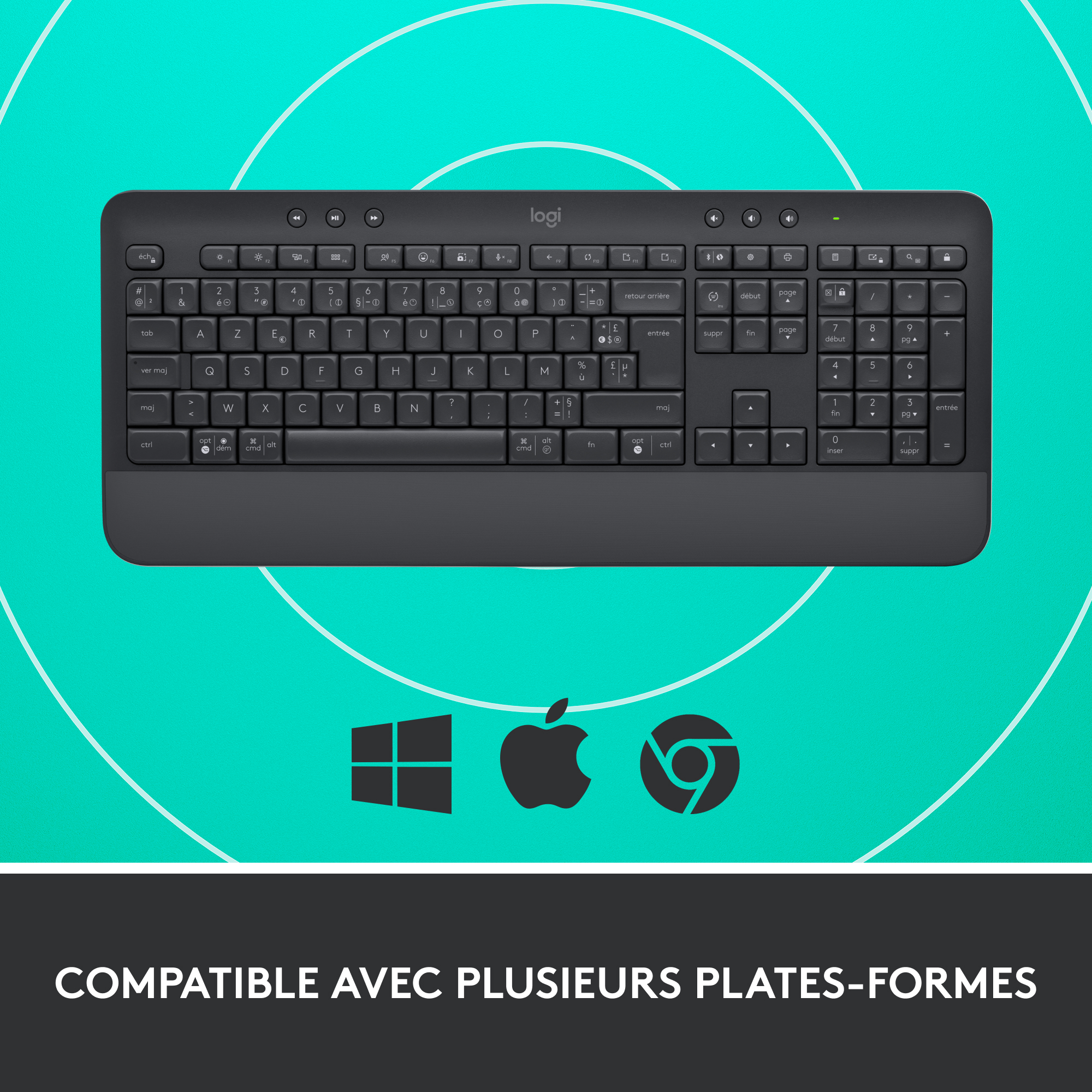 Voir la diapositive 3 : LOGITECH Clavier sans fil K650 - Noir