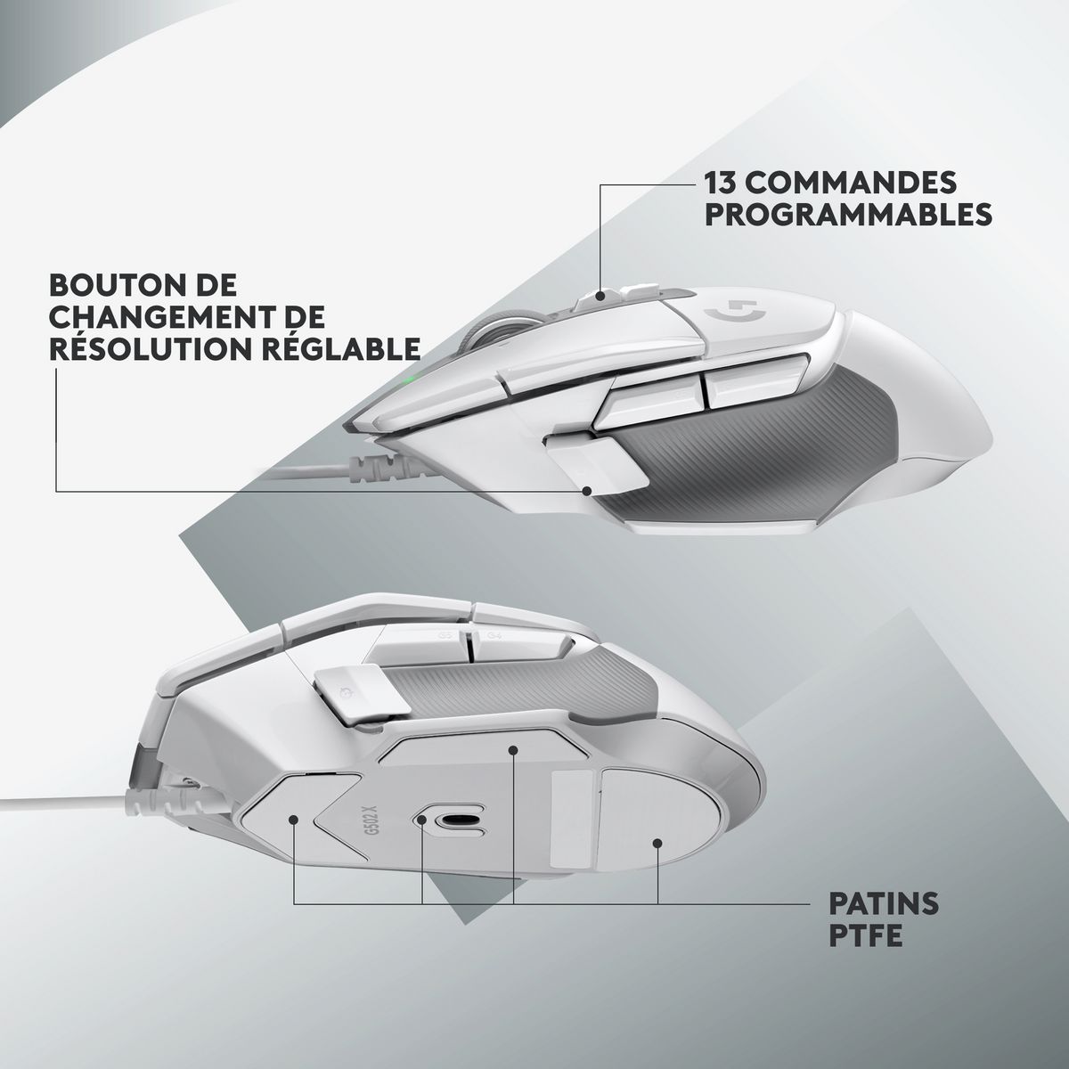 LOGITECH Souris G502 X - Blanche
