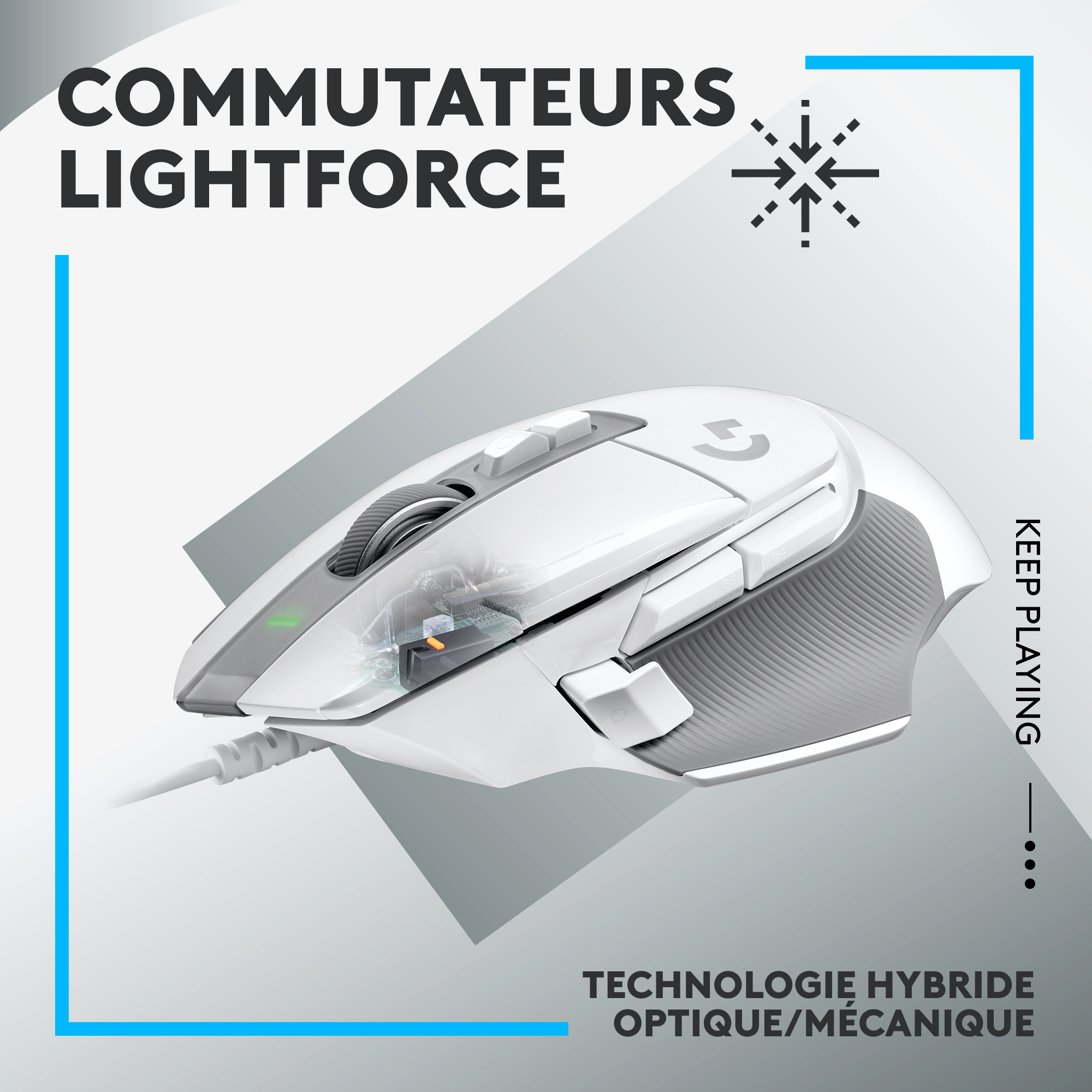 Voir la diapositive 7 : LOGITECH Souris G502 X - Blanche
