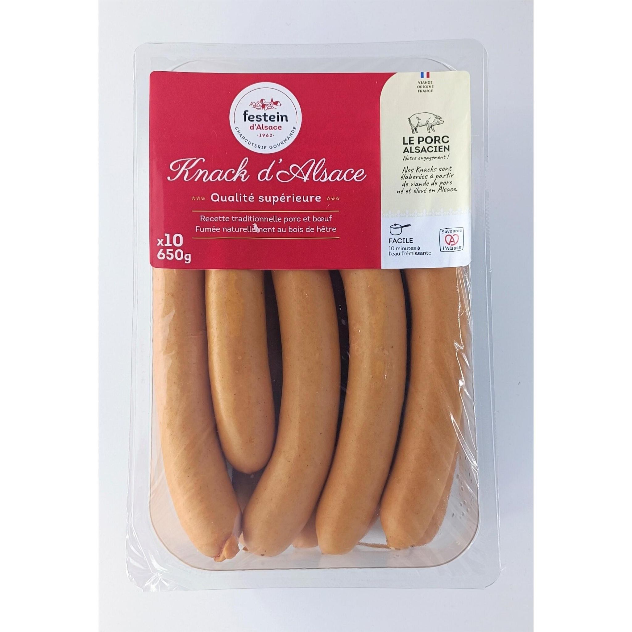 Voir la diapositive 2 : FESTEIN D'ALSACE Knack supérieure 10 pièces 650g