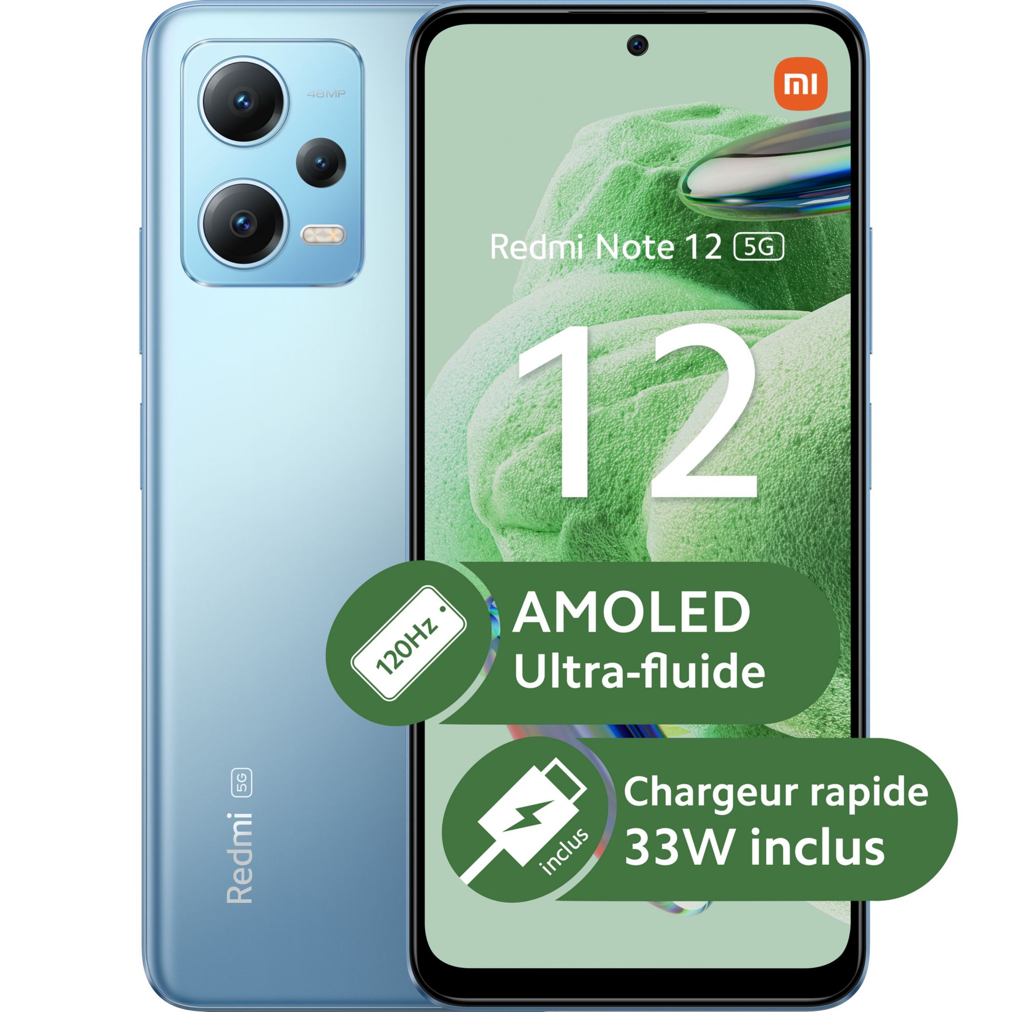 Voir la diapositive 5 : XIAOMI Redmi Note 12 5G 128Go - Bleu