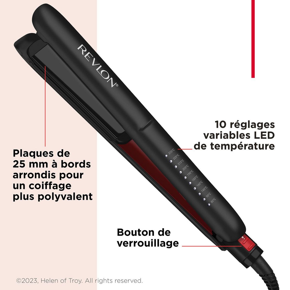 REVLON Lisseur céramique et tourmaline Revlon Smoothstay RVST2211P - Noir