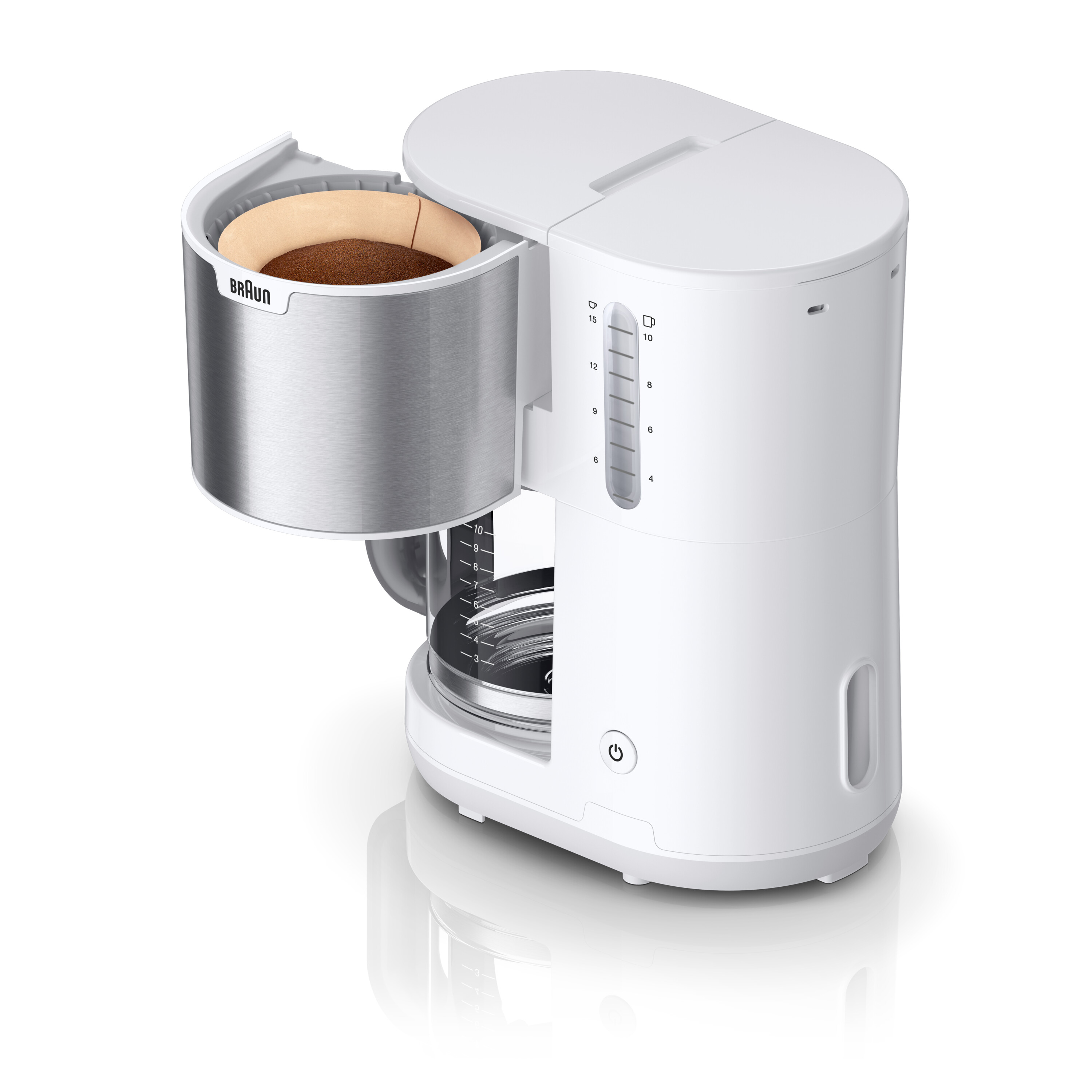 Voir la diapositive 4 : BRAUN Cafetière à filtre KF1500WH - Silver
