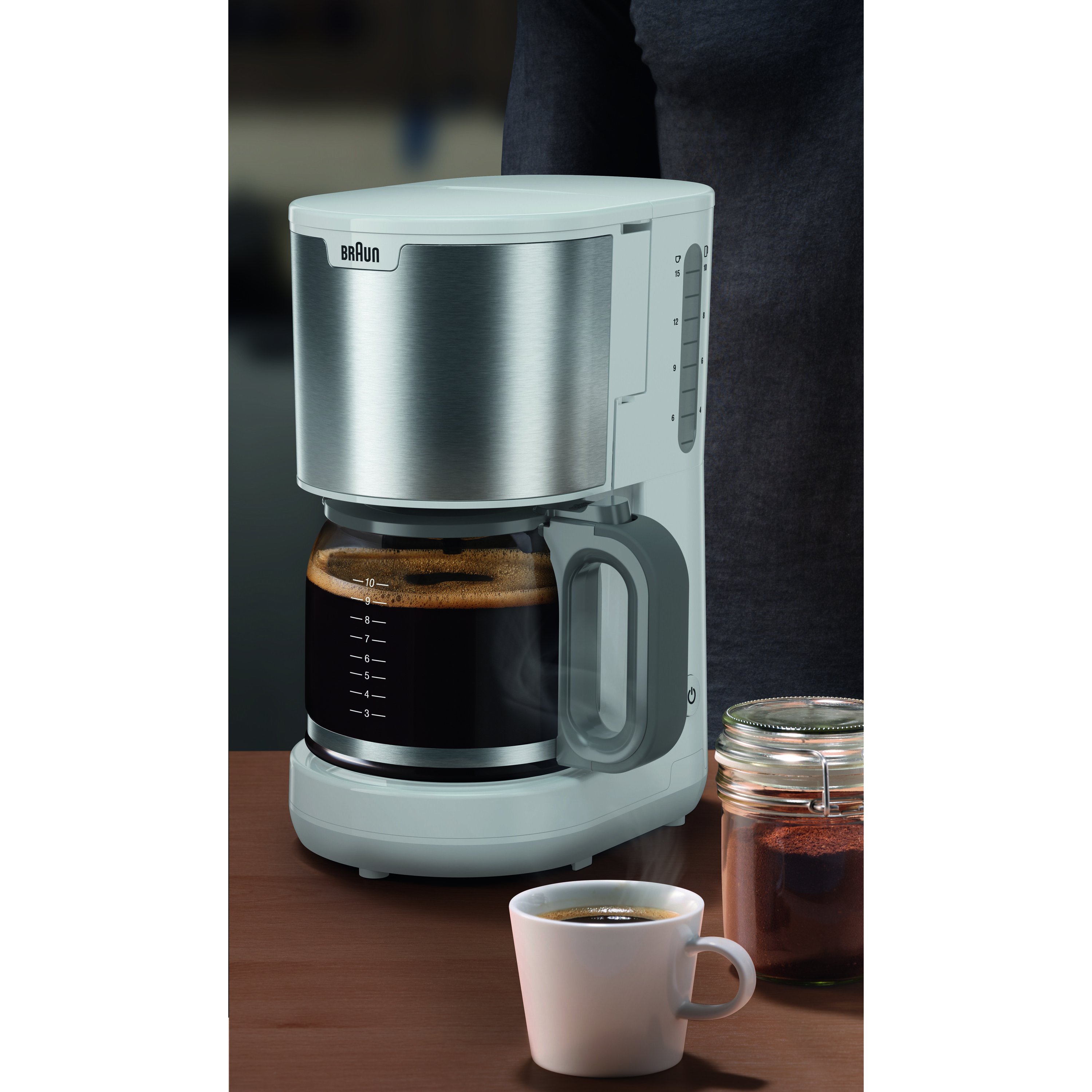 Voir la diapositive 5 : BRAUN Cafetière à filtre KF1500WH - Silver