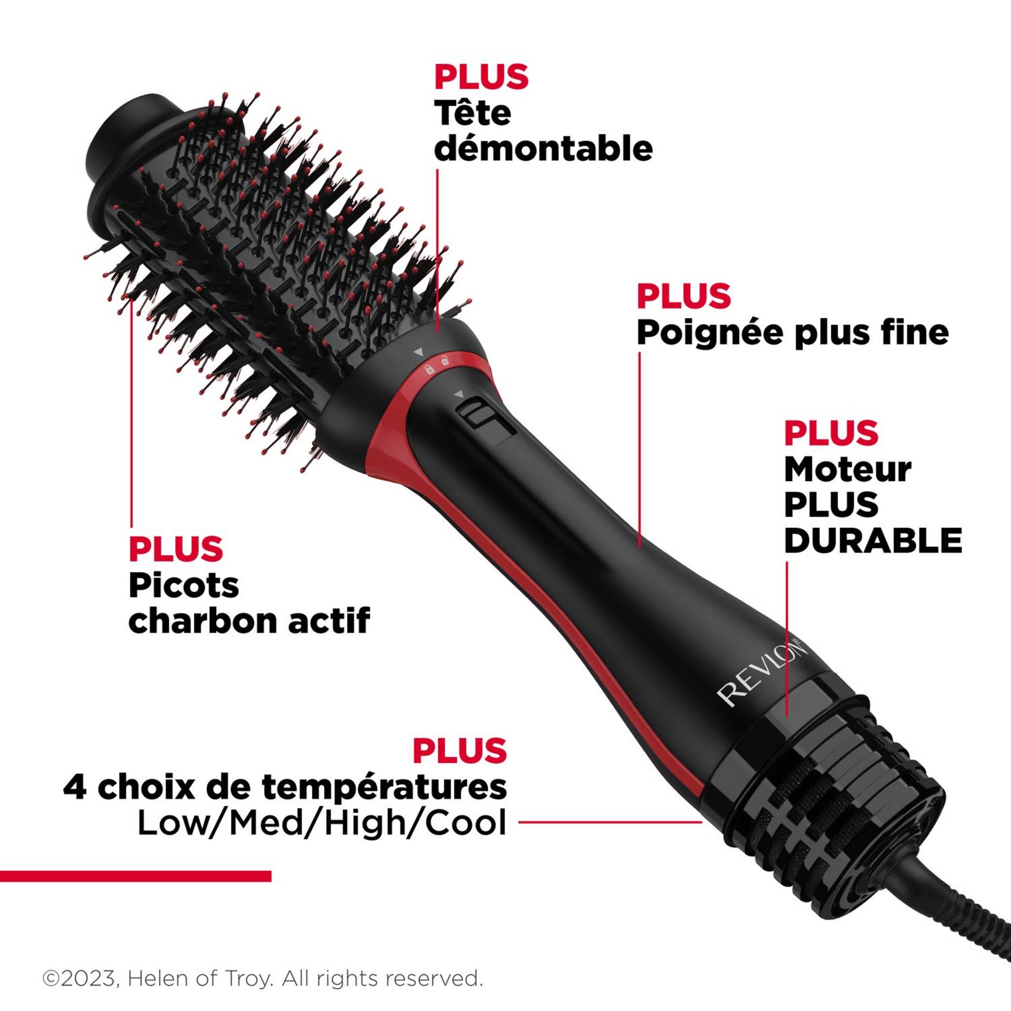 Voir la diapositive 2 : REVLON Brosse soufflante One-Step Volumiser Plus RVDR5298 - Noir