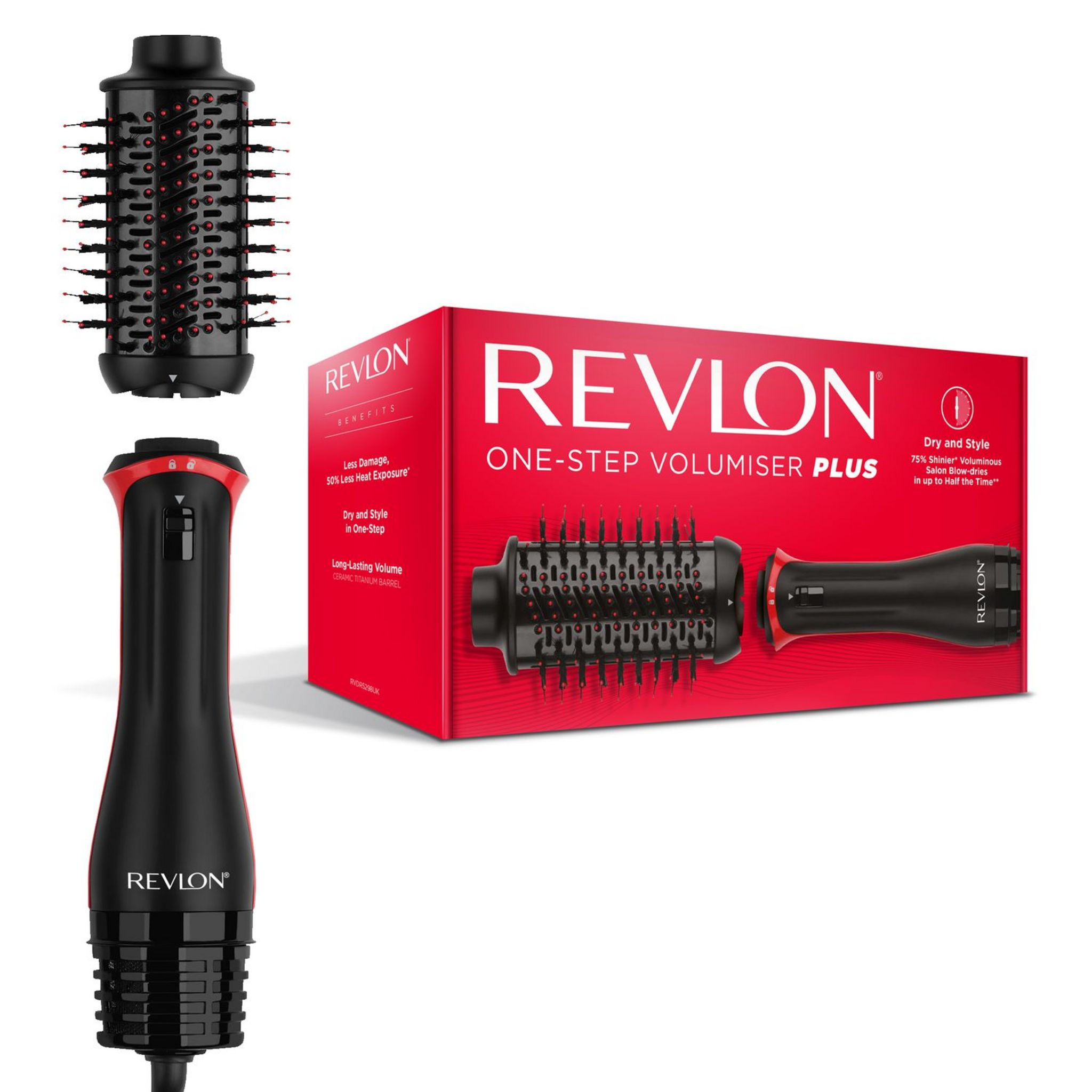 Voir la diapositive 8 : REVLON Brosse soufflante One-Step Volumiser Plus RVDR5298 - Noir
