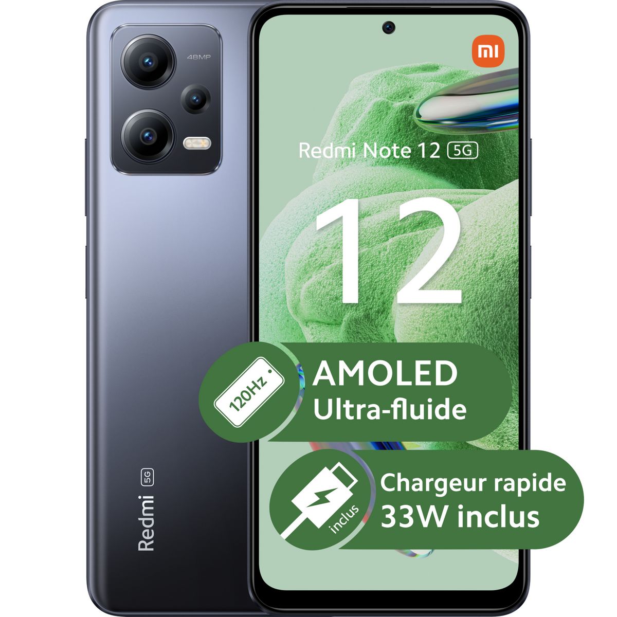 XIAOMI Redmi Note 12 5G 128Go - Gris